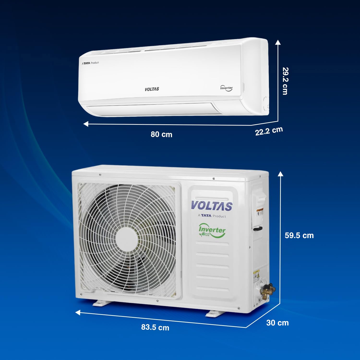 Voltas 1.5 ton 3 Star, Inverter Split AC (Copper, 4-in-1 Adjustable Mode, Anti-dust Filter,183V Vectra CAW, White)