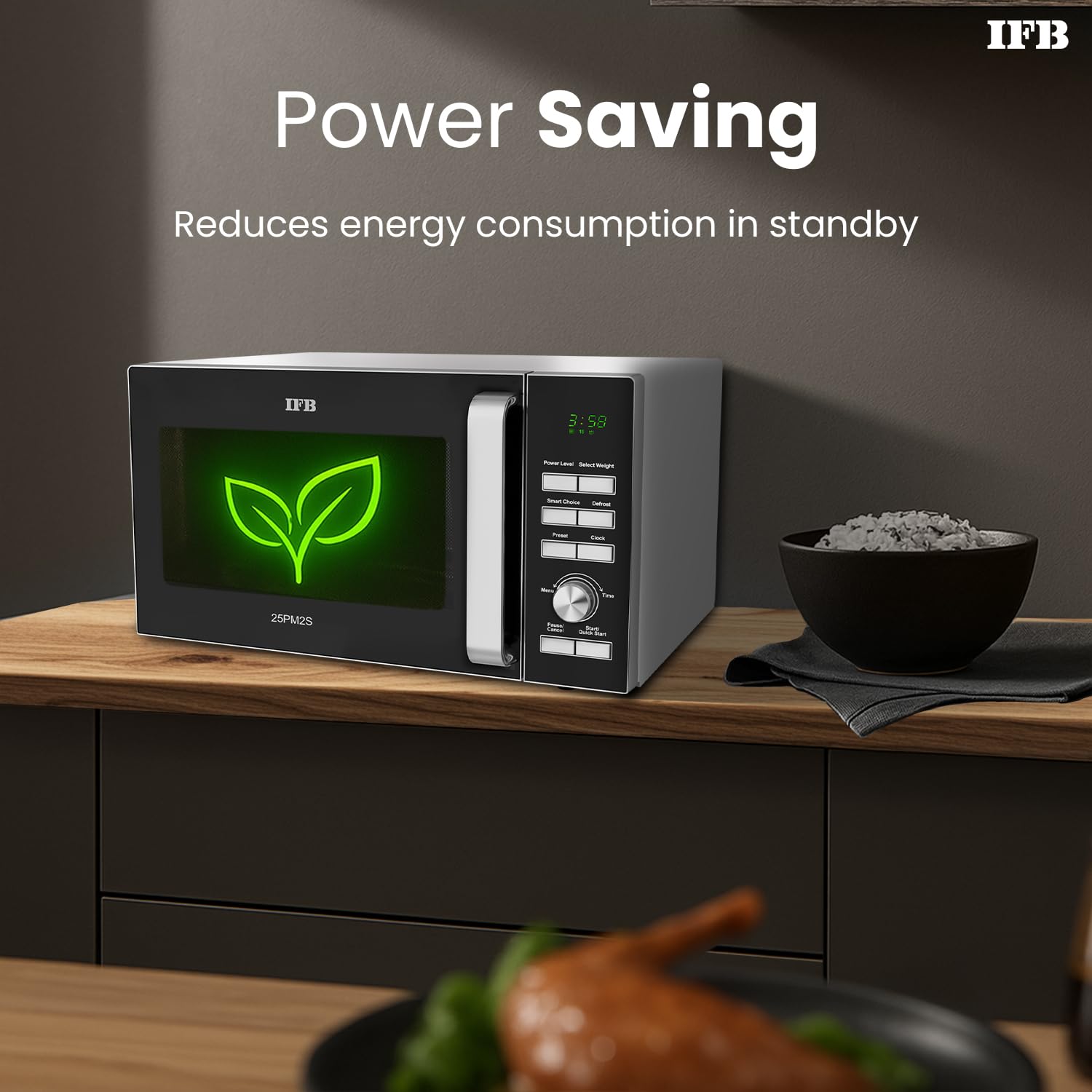 IFB 25 L Solo Microwave Oven (25PM2S, Anti Rust Stainless Steel Cavity With 61 Auto Cook Menus, Multi Stage Cooking, Auto Defrost, Silver)