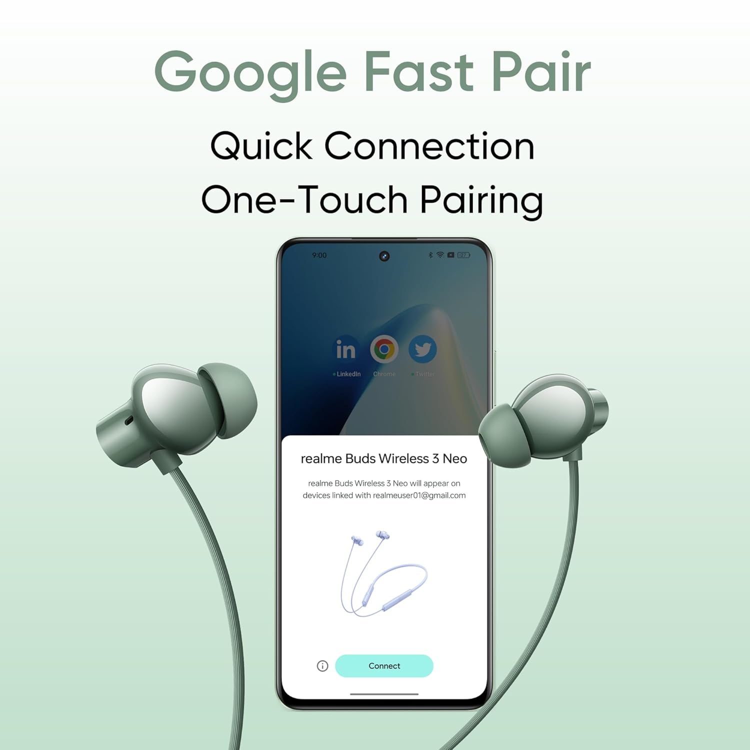 realme Buds Wireless 3 Neo in Ear Bluetooth Neckband with 13.4 Mm Dynamic Bass Boost Driver,Upto 32 Hours Playback,Fast Charge,Ai Enc,45Ms Low Latency,Ip55 Dust&Water Resistannt&Bluetooth V 5.4 Green