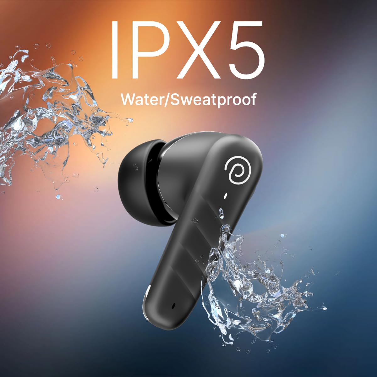 pTron Bassbuds Spark in-Ear TWS Earbuds with Stereo Sound, 40Hrs Playtime, Stereo Calls, Bluetooth V5.3 Headphones with Quick Pairing, Touch Control, Voice Assistant, Type C Charging & IPX5 (Black)