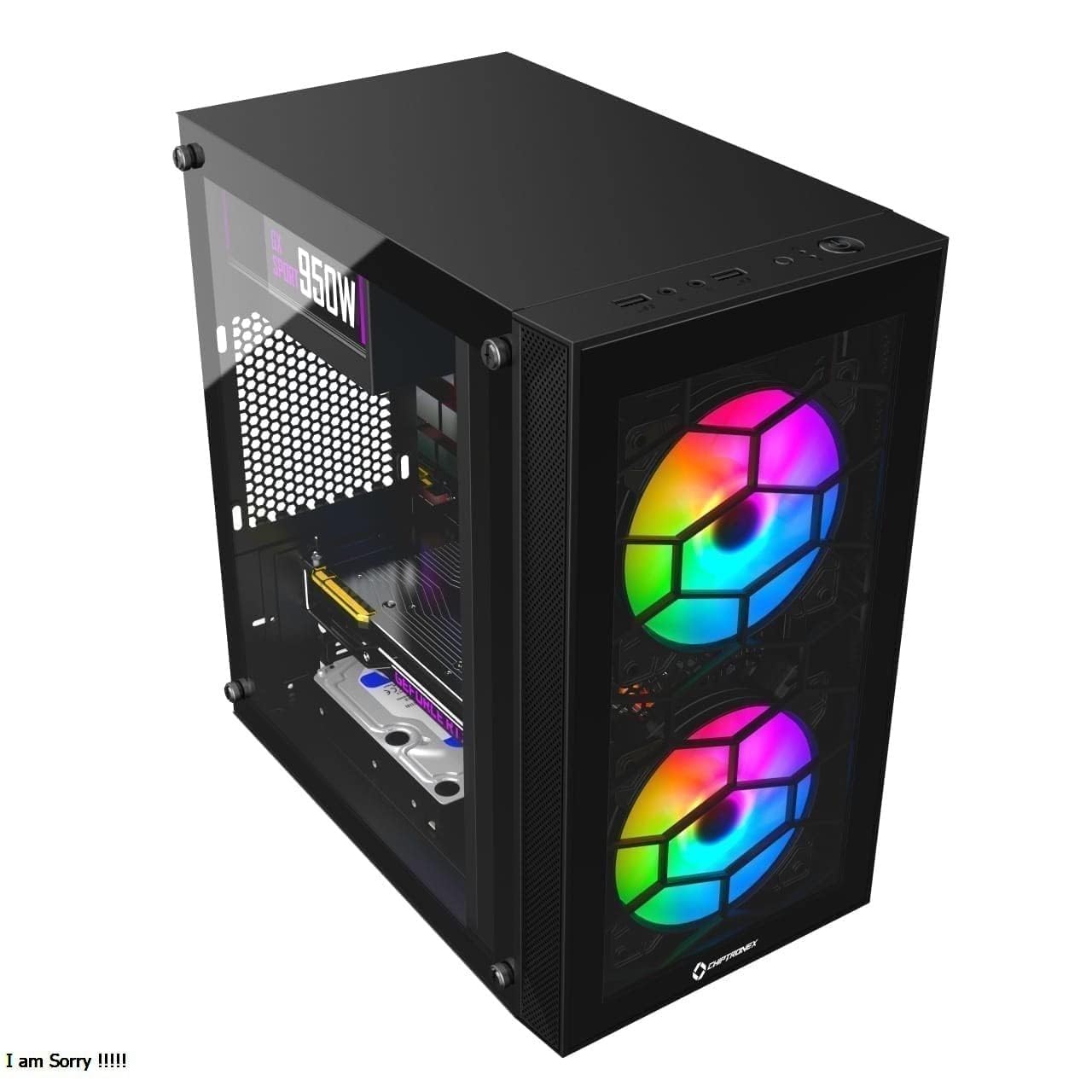 Techsupport Assembled Gaming Desktop CPU with Core-i7 4770 Generation || 4GB 730 Grafics Card Dedicated || 16GB Ram II 512GB SSD II HDMI VGA Ports Win 11 Pro II MS Office II, Black RGB Light