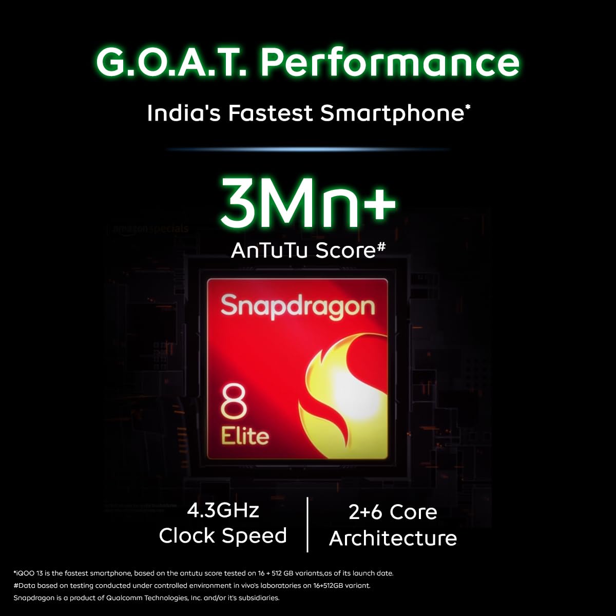iQOO 13 5G (Ace Green, 16GB RAM, 512GB Storage) | Snapdragon 8 Elite Mobile Platform | World's First Q10 2K 144Hz Ultra EyeCare Display | Supercomputing chip Q2