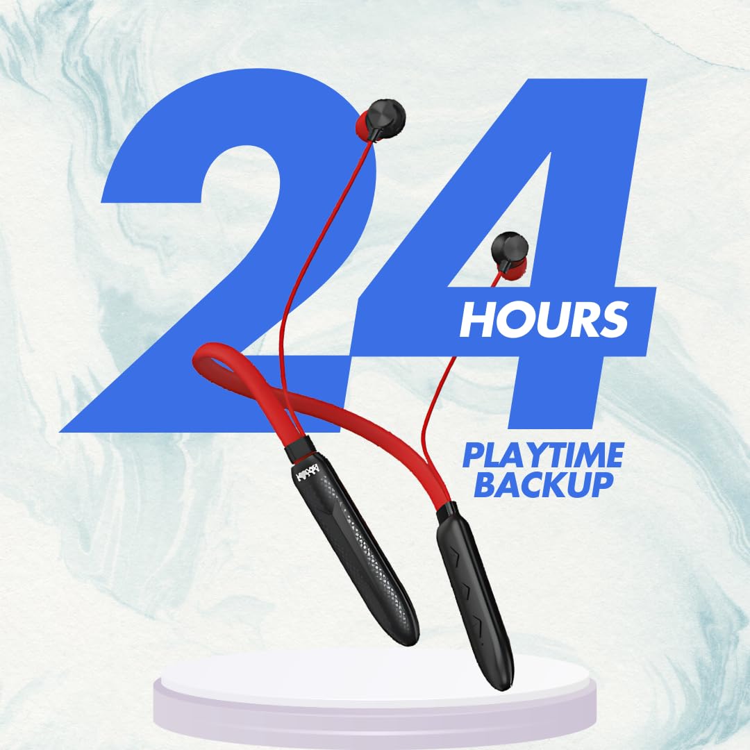 ModishOmbre Beast Wireless Neckband | 24HRS Playtime | Fast Charging Bluetooth Earphones | Auto Connect | Deep Bass HD Sound | Noise Reduction Mic | IPX4 Water Resistant