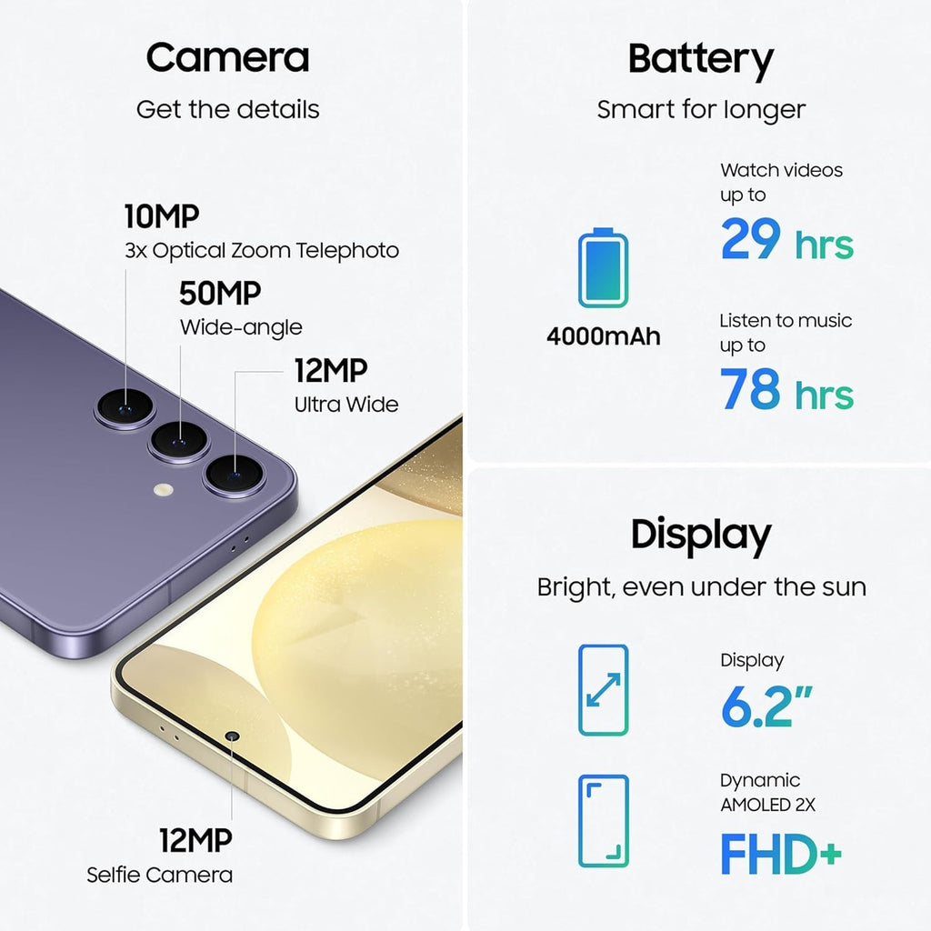 Samsung Galaxy S24 5G AI Smartphone (Amber Yellow, 8GB, 128GB Storage) with Other Offers