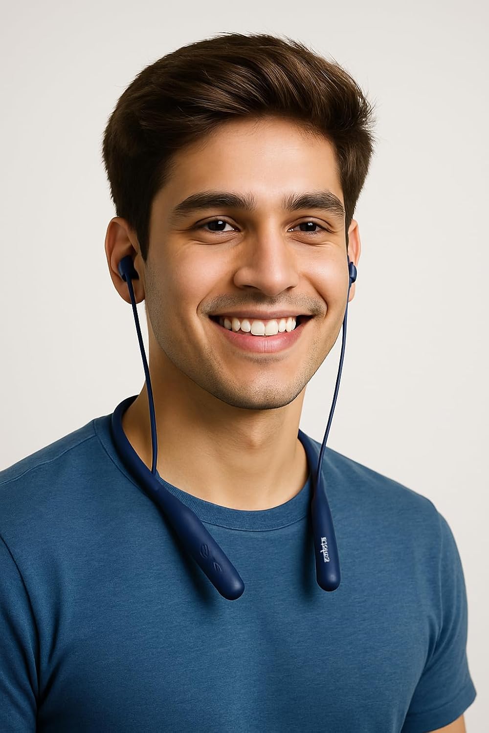 Cintlug Eकlota BT Music Neckband with Mic, Heavy Bass Sound, 40 Hours Battery Up, Low Latency Bluetooth in Ear Headphone, IPX5 (Blue-Btmusic)