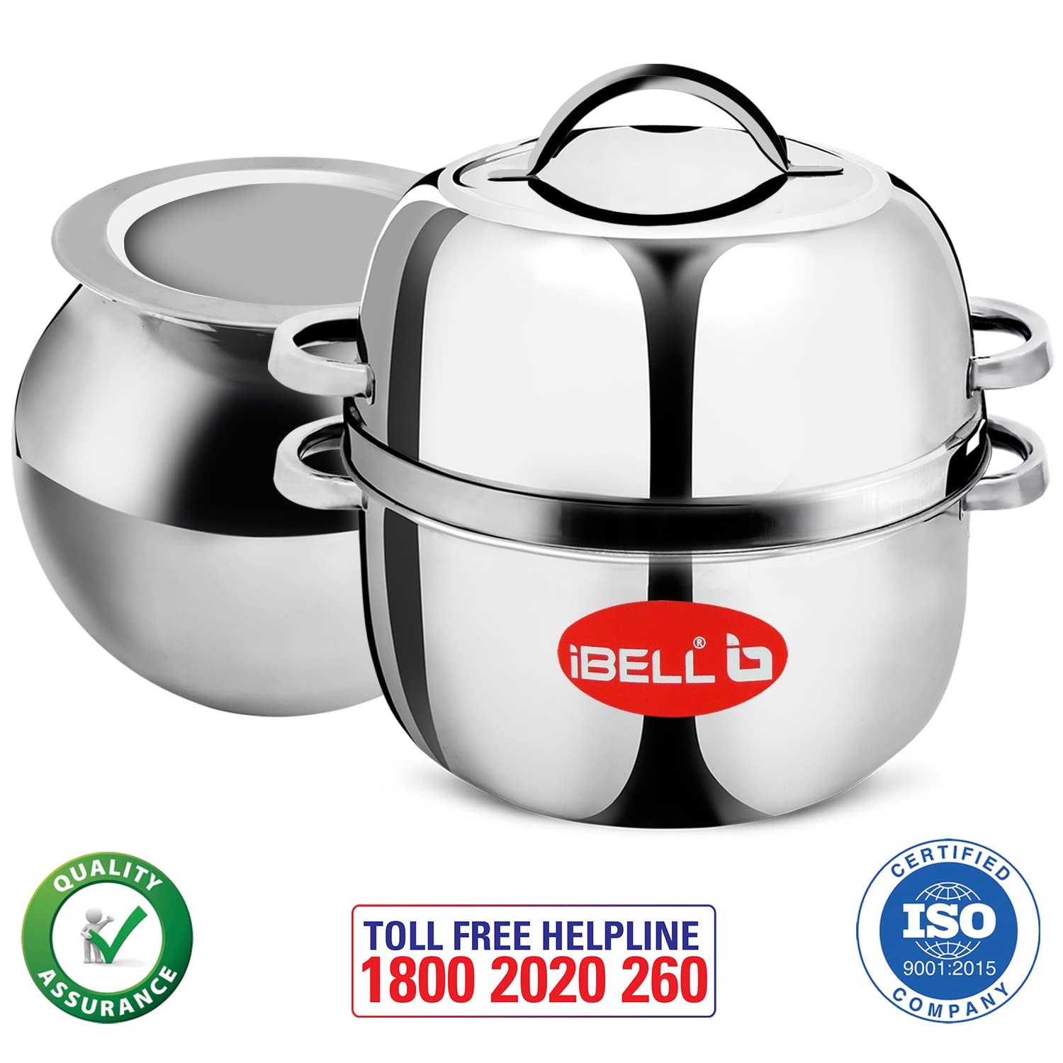 iBELL Stainless Steel Steam Pot, 1.5 Kilogram, Thermal Rice Cooker With Rubber Gasket (Induction Based Pot) Silver