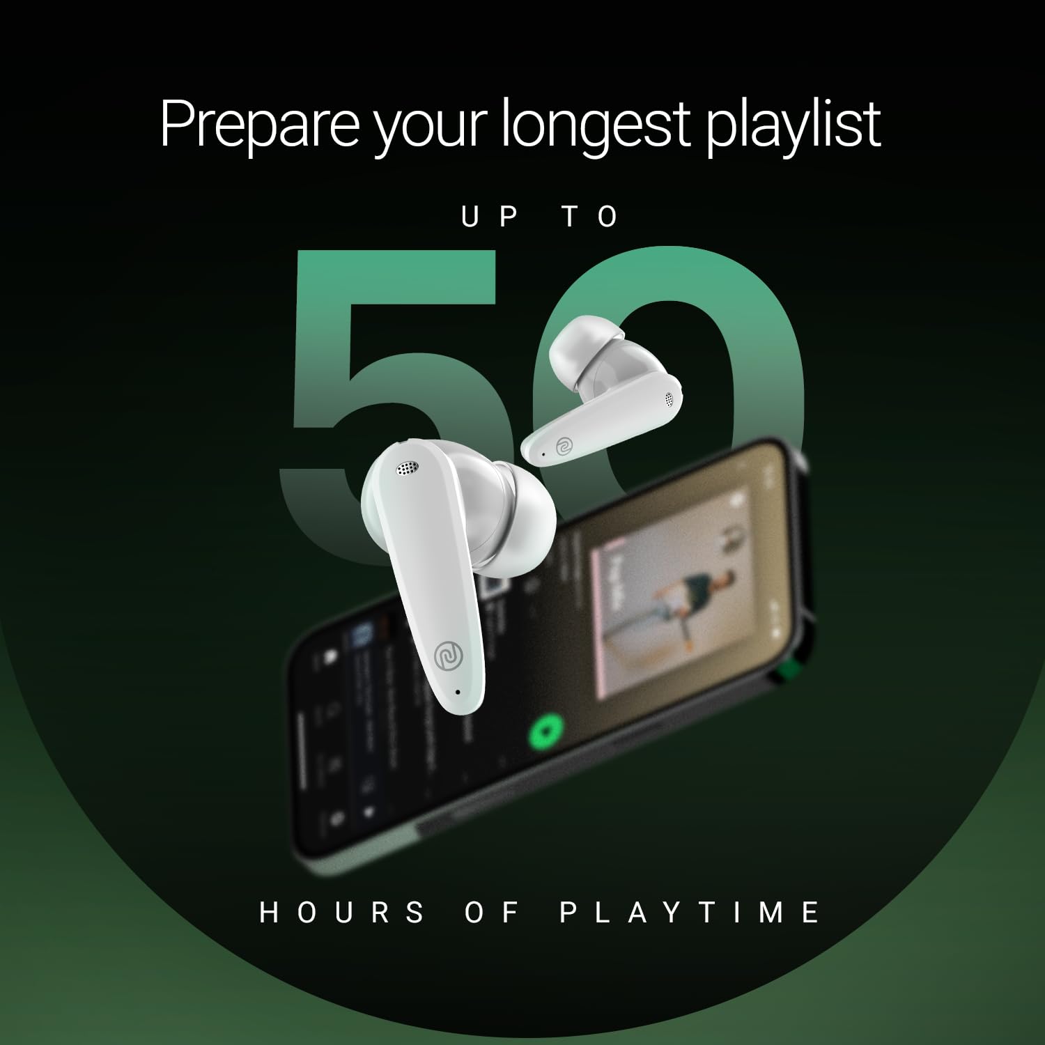 Noise Buds VS404 in Ear Truly Wireless Earbuds with 50H of Playtime,3 EQ Modes, Quad Mic with ENC, Instacharge(10 Min=200 Min),10mm Driver, BT v5.3 (Snow White)