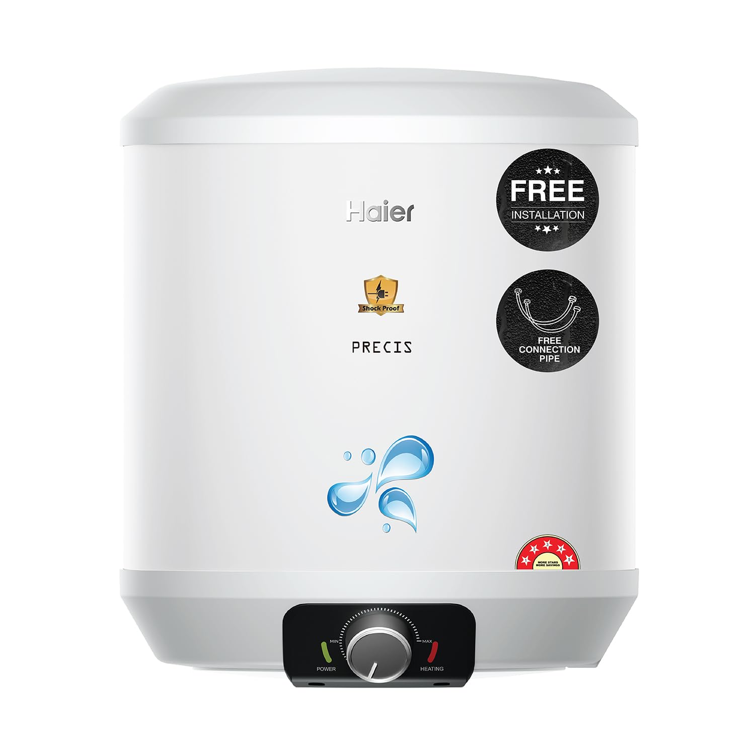 Haier Precis pro Water Geyser 15ltr 5 Star 2000W Electric Storage Geyser Free Installation & Connection Pipe| Warranty 7 Yr on Tank| Advanced PP Body| Shock Proof| Glassline Tank| 11-Level Safety