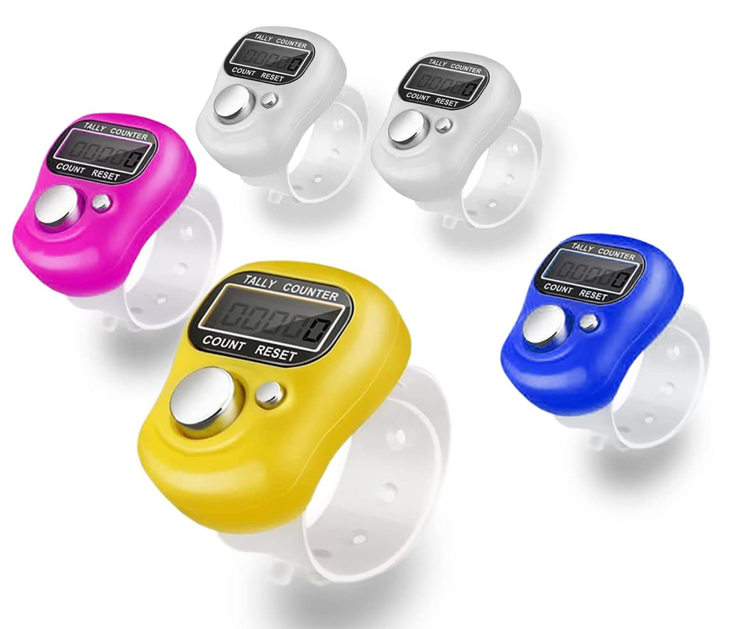 GLUN® Multiuse Finger Counter Portable Hand Finger Counting Machine Digital Head Electronic Tally Counter Pack of 3