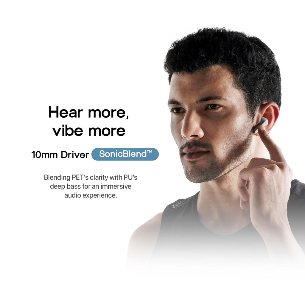 Noise Buds VS601 in-Ear Truly Wireless Earbuds with 50H of Playtime, Transparent case lid, Quad mic ENC, Dual Device Pairing, 10mm Driver, BT v5.3 (Graphite Black)