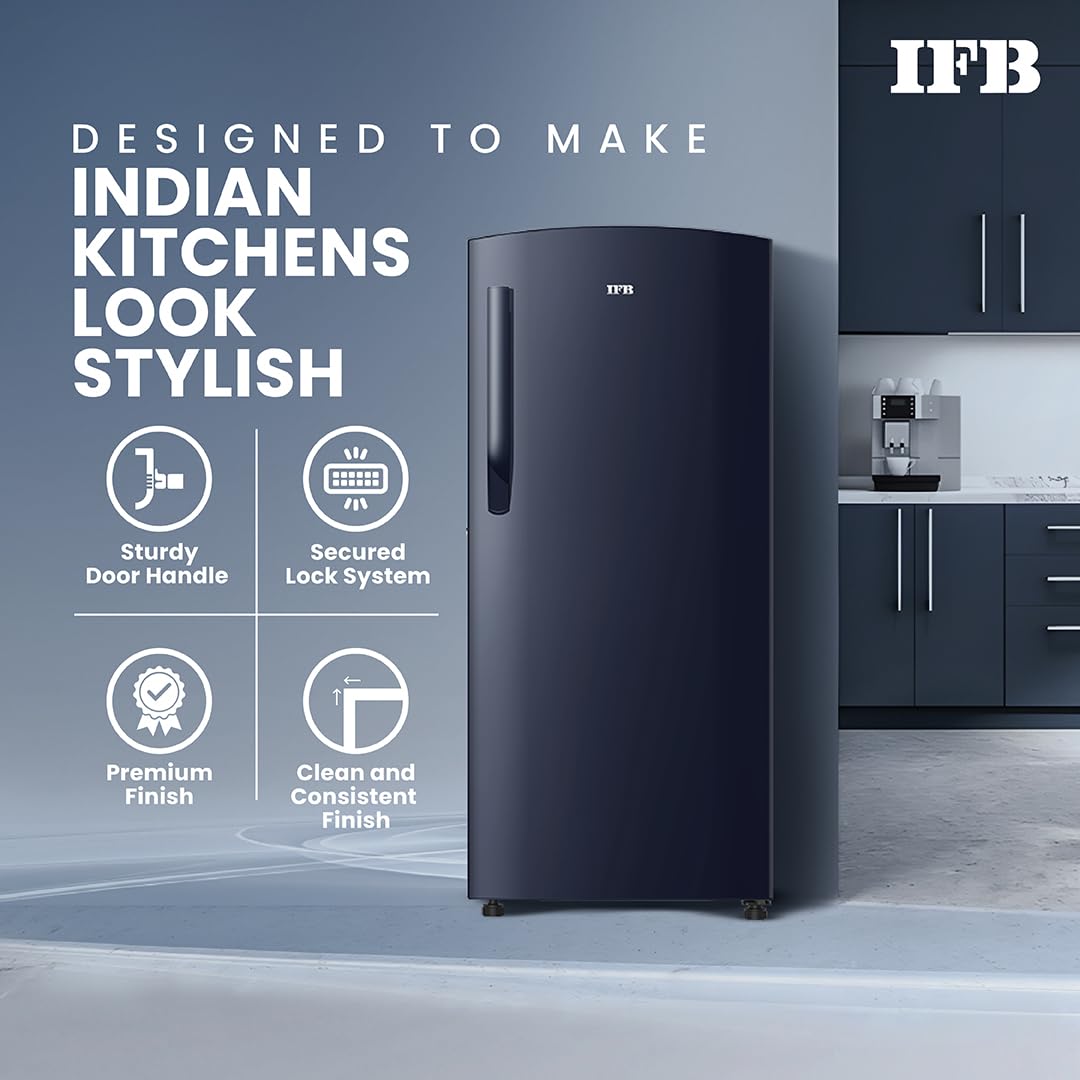 IFB 187L 2 Star Direct-Cool Single Door Refrigerator (IFBDC-2132NCSE, Blue) Extraordinary Storage with Humidity Controller