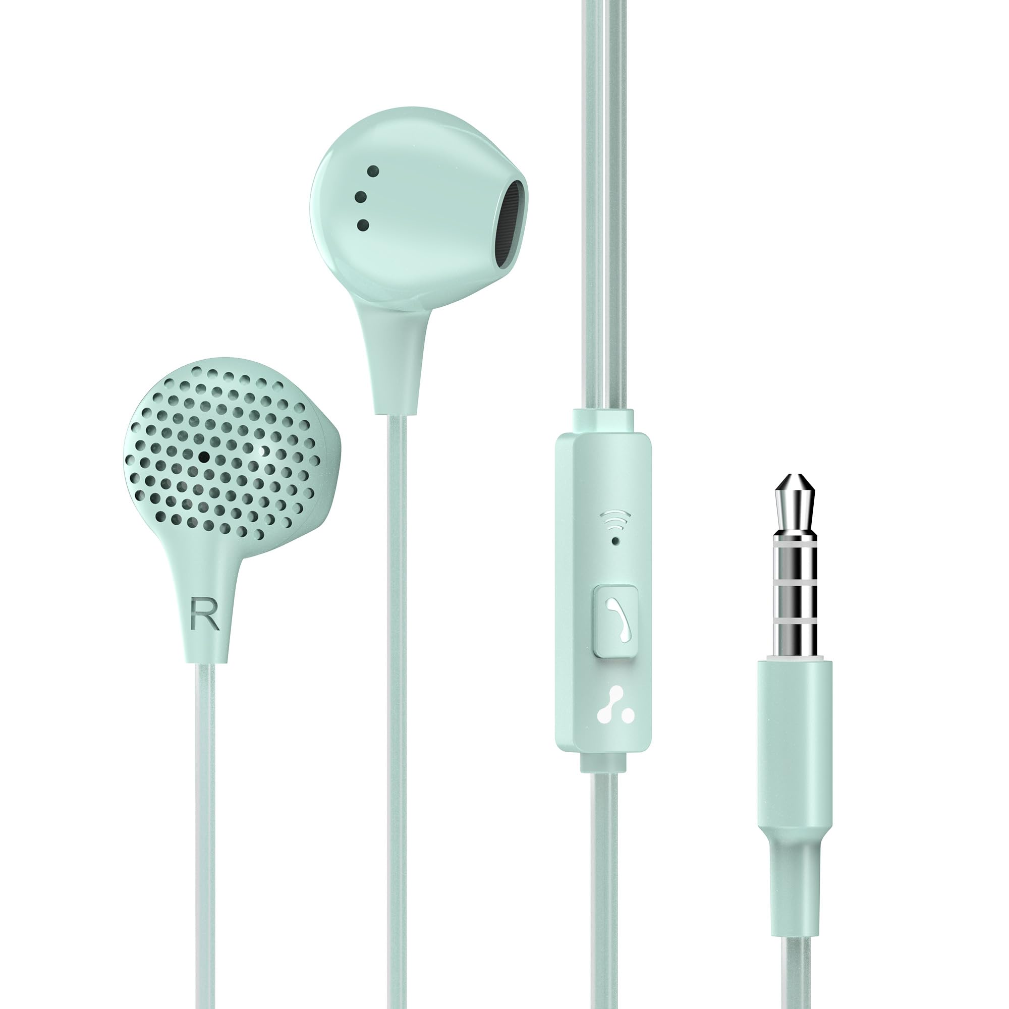 Ambrane Wired Earphones with Mic | 3.5mm Audio Jack | 14mm Driver for HD Sound & Deep Bass | Tangle-Free 1.2m Cable | In Ear Comfort Fit | Compatible with Mobiles, Tablets, Laptops, PCs (EP-83 Orange)