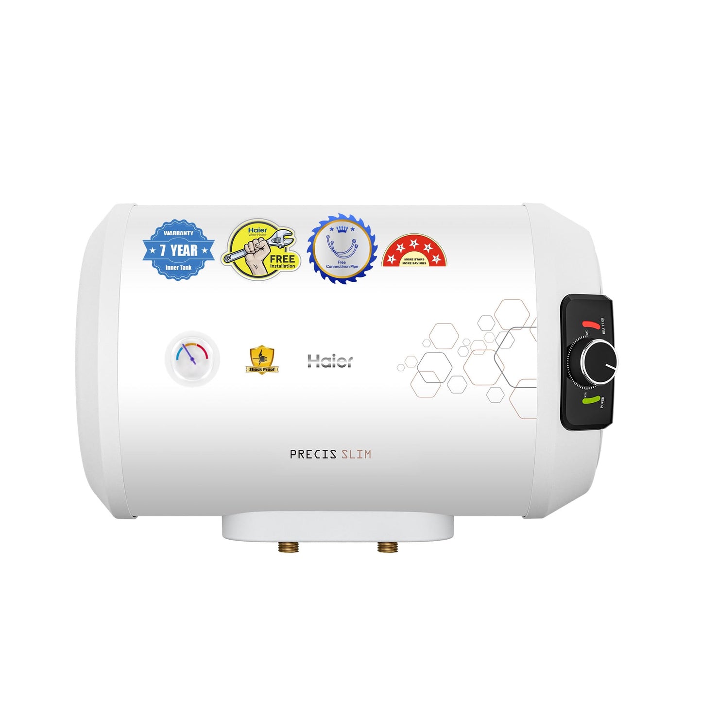 Haier Precis pro Water Geyser 15ltr 5 Star 2000W Electric Storage Geyser Free Installation & Connection Pipe| Warranty 7 Yr on Tank| Advanced PP Body| Shock Proof| Glassline Tank| 11-Level Safety