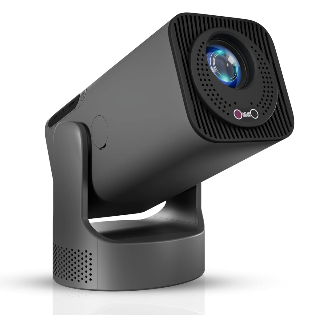 WZATCO Yuva Go Max, Android 13, Fully Automatic, Smart Home Projector 4k Ultra HD, Native 1080P, Live TV, HDMI ARC, WiFi 6 & BT, Screen Mirroring, Portable Room Cinema, 270° Rotate, Grey