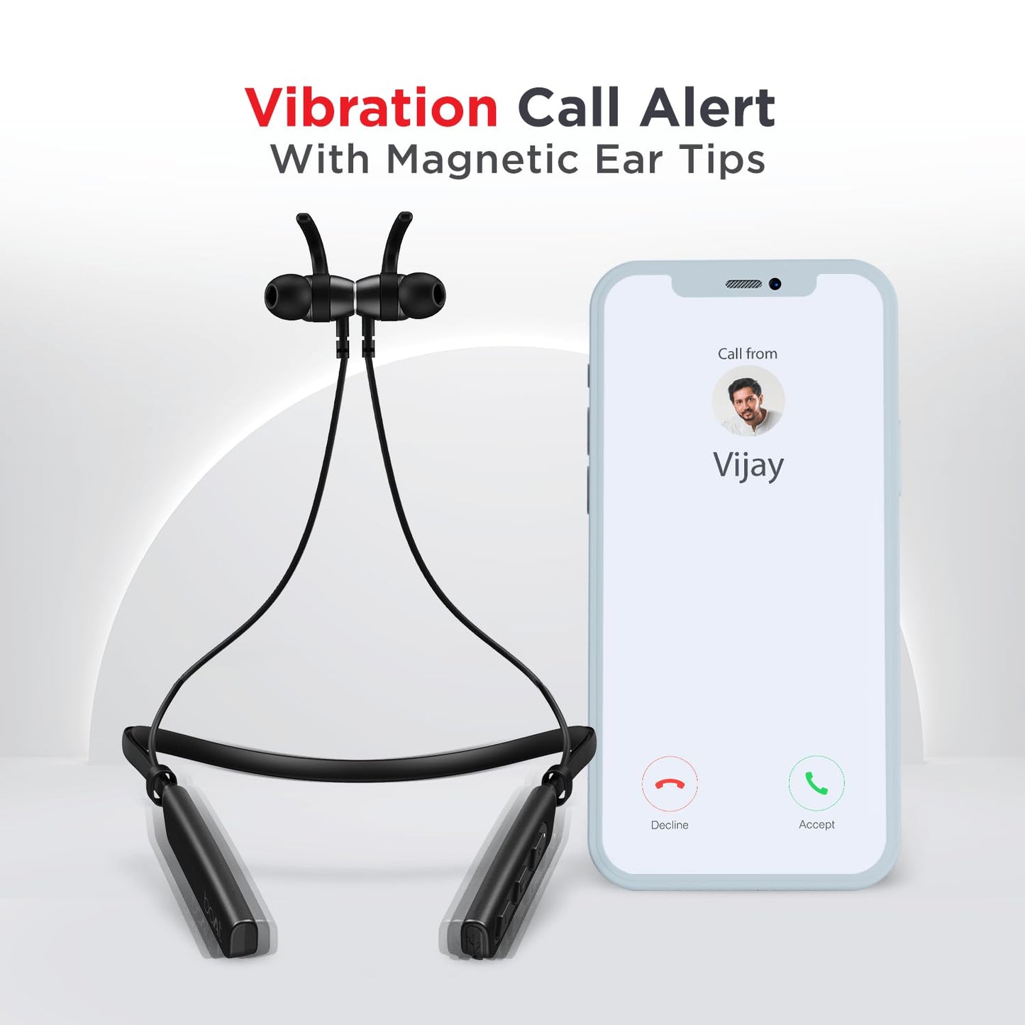 boAt Rockerz 235 Pro Wireless Bluetooth Neckband in Ear Earphone, Upto 20 hrs of Playtime, Beast Mode, Low Latency, IPX5 Water & Sweat Resistance, ENx Technology, Bluetooth v5.2(Active Black)