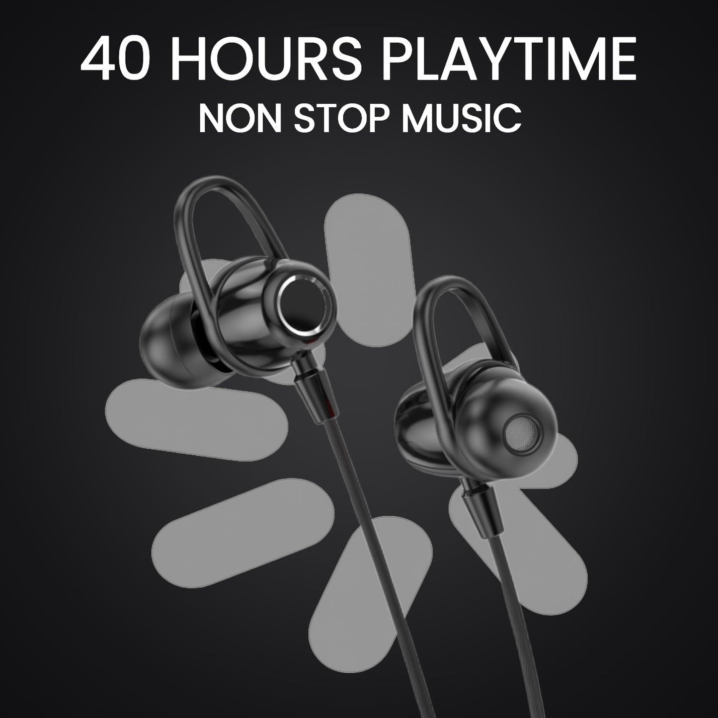 Neckband Bluetooth Earphones with 40H Playtime | Magnetic On/Off | ENC Noise Cancellation | Voice Changer | Deep Bass | Wireless Earbuds for Calling, Music, and Gaming Blue (Black)