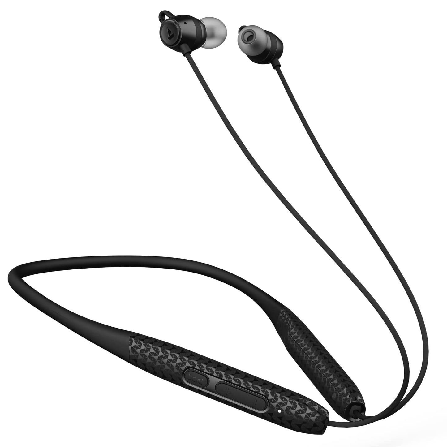 boAt Rockerz 255 Z Plus, AI-Enx Tech, Spatial Audio, 50HRS Battery, Low Latency Mode, Fast Charge, App Support, IPX4 BT V5.3, Bluetooth Neckband, Wireless With Mic In ear Phones (Active/Classic Black)