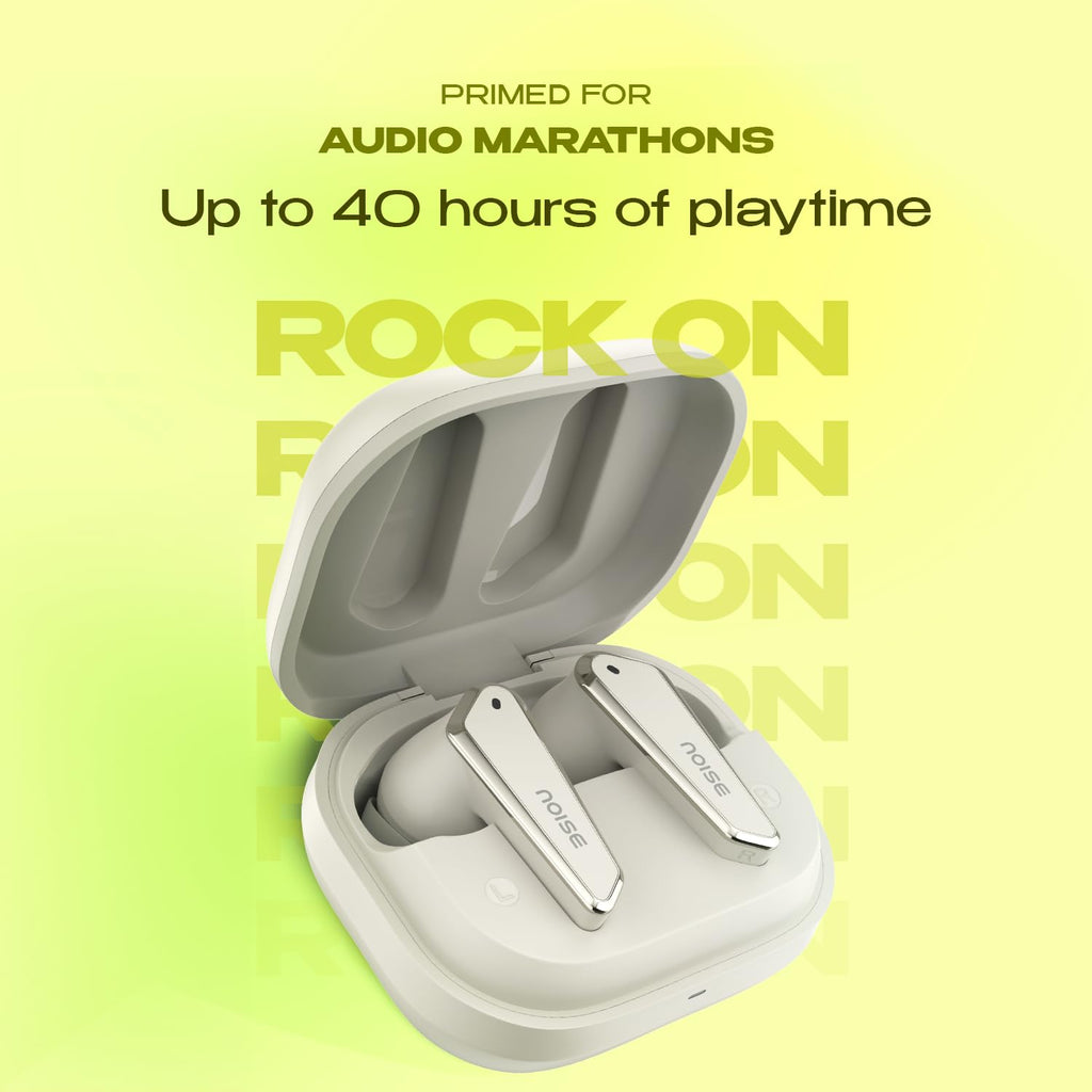 Noise Earbuds N1 Truly Wireless Earbuds with Chrome Finish, 40H of Playtime, Quad Mic with ENC, Ultra Low Latency Gaming (Up to 40 Ms), Instacharge(10 Min=120 Min), Bluetooth V5.3(Calm Beige)