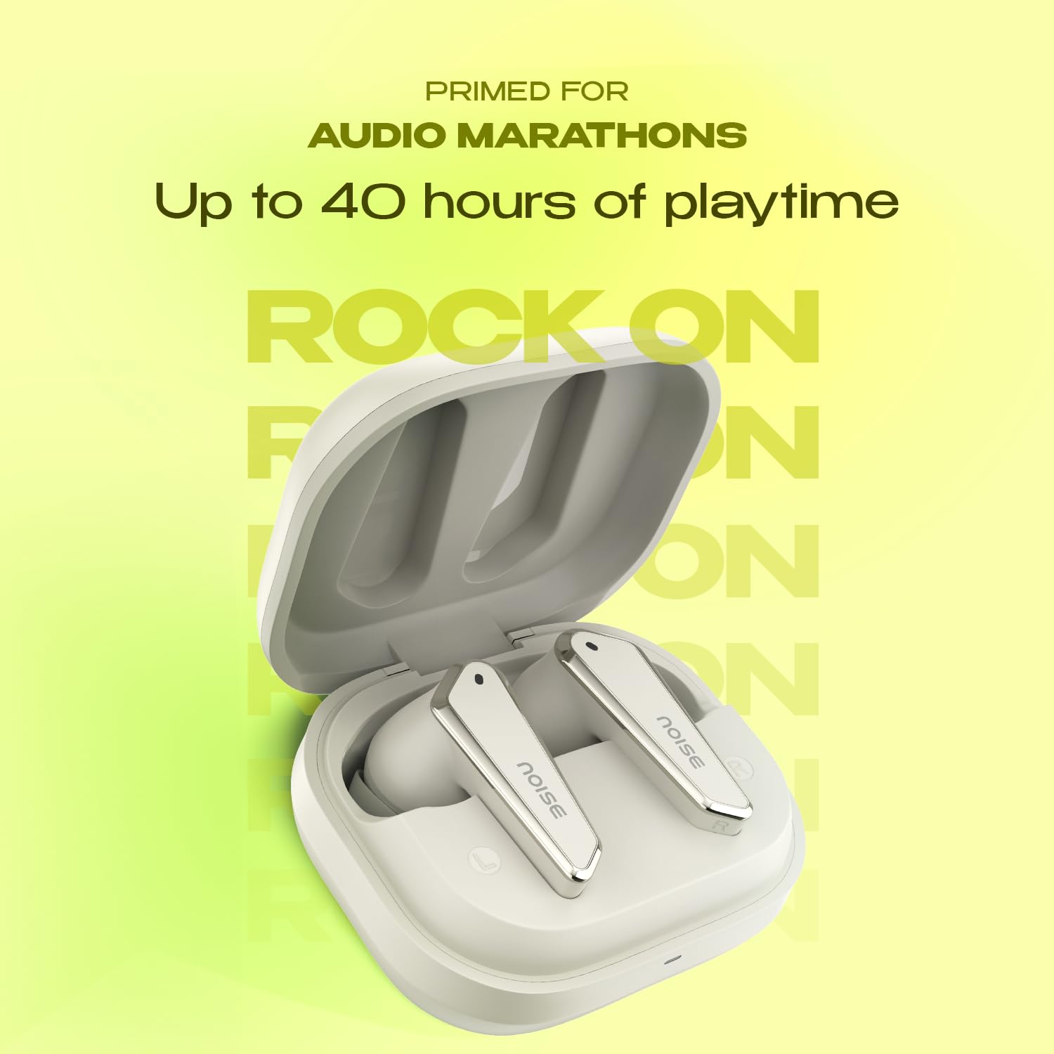 Noise Earbuds N1 Truly Wireless Earbuds with Chrome Finish, 40H of Playtime, Quad Mic with ENC, Ultra Low Latency Gaming (Up to 40 Ms), Instacharge(10 Min=120 Min), Bluetooth V5.3(Calm Beige)