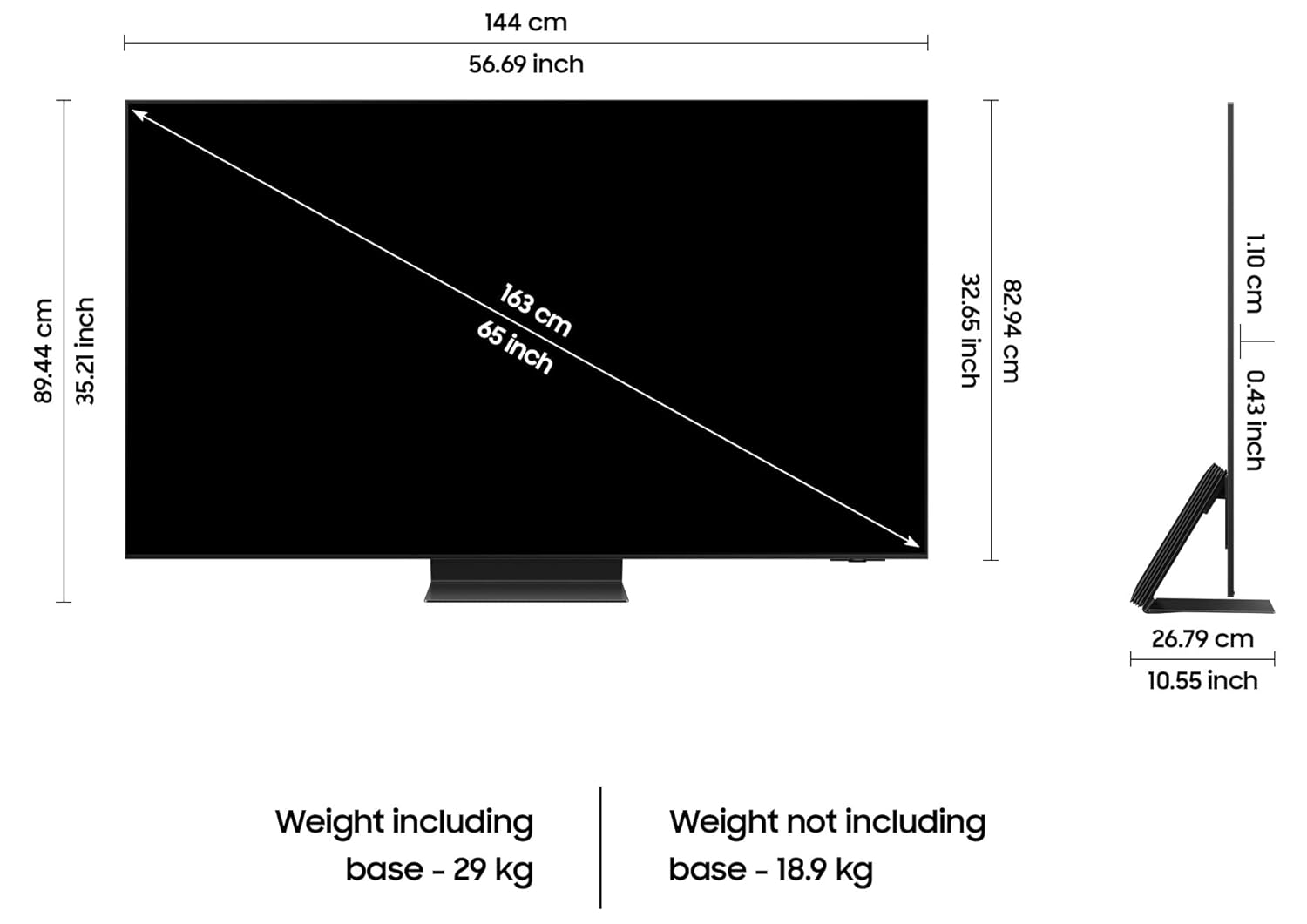 Samsung 163 cm (65 inches) 4K Ultra HD Smart OLED TV QA65S95CAKLXL (Titan Black)