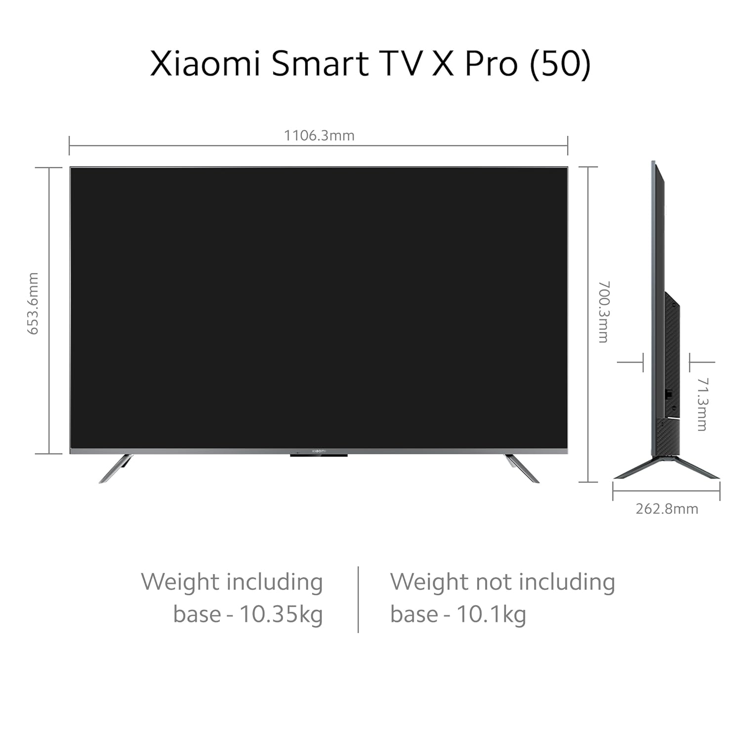 Xiaomi 125 cm (50 inches) X Pro 4K Dolby Vision IQ Series Smart Google LED TV L50M8-5XIN (Black)