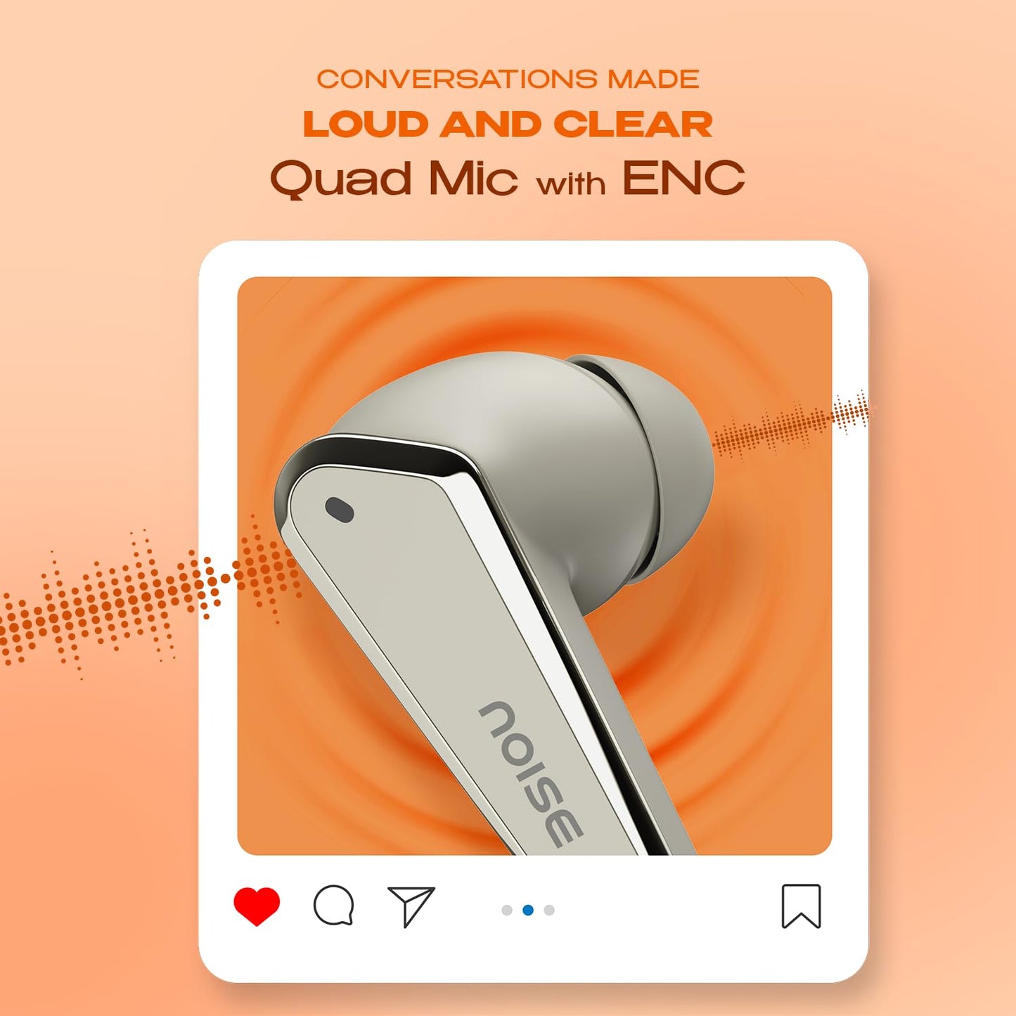 Noise Earbuds N1 Truly Wireless Earbuds with Chrome Finish, 40H of Playtime, Quad Mic with ENC, Ultra Low Latency Gaming (Up to 40 Ms), Instacharge(10 Min=120 Min), Bluetooth V5.3(Calm Beige)