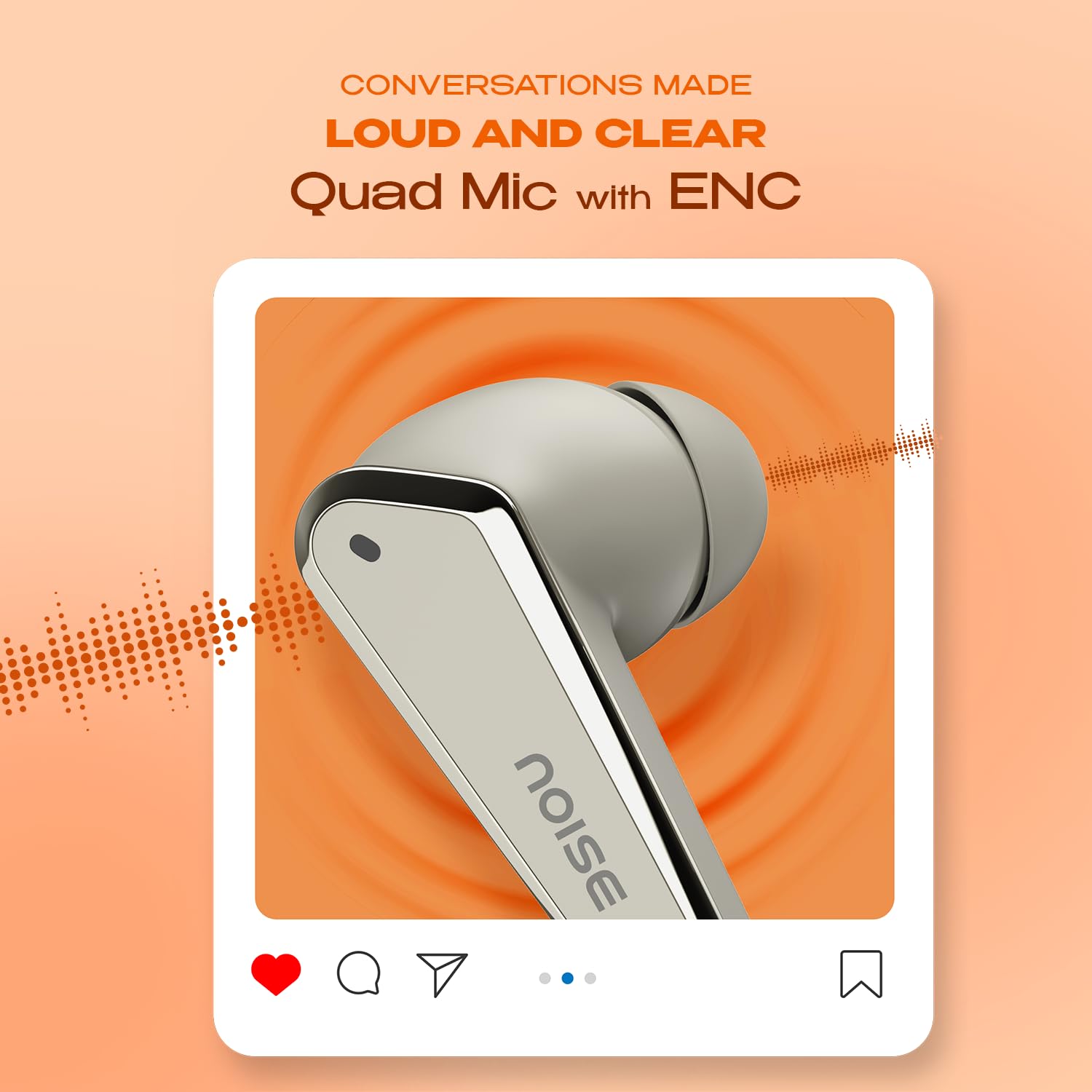 Noise Earbuds N1 Truly Wireless Earbuds with Chrome Finish, 40H of Playtime, Quad Mic with ENC, Ultra Low Latency Gaming (Up to 40 Ms), Instacharge(10 Min=120 Min), Bluetooth V5.3(Calm Beige)