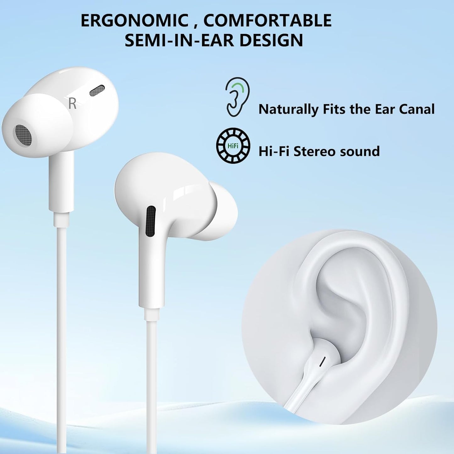 ONE43 Earphone,Wired Earphone Turbo BASS Sound for All Devices Full BASS Sound and Clear MIC for Calling (Classic)