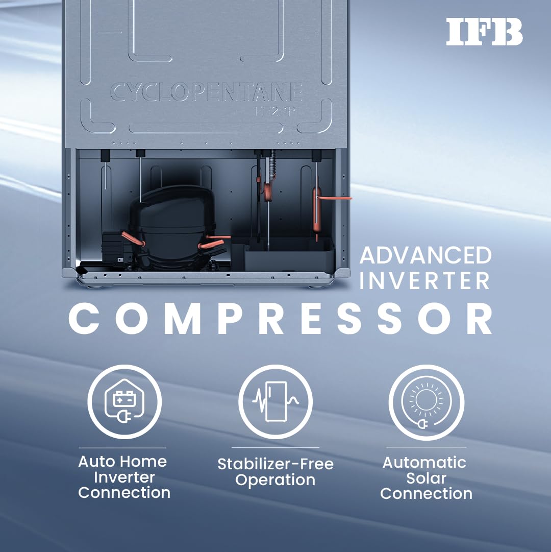 IFB 241L 3 Star Tru Convertible 10-in-1 Advanced Inverter Frost Free Double Door Refrigerator (IFBFF-2913DKSET, Metal Black, 360 Degree Cooling, Extraordinary Space)