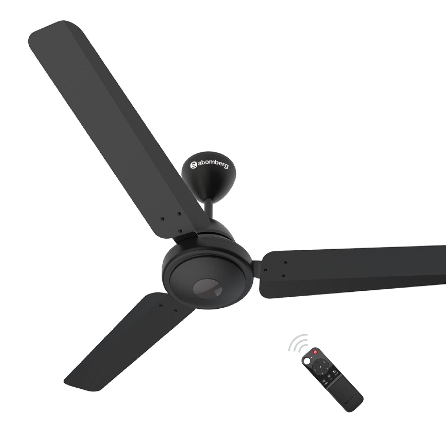 atomberg Efficio Alpha 1200mm BLDC Ceiling Fan with Remote Control | BEE 5 star Rated Energy Efficient Ceiling Fan | High Air Delivery with LED Indicators | 2 Year Warranty (Gloss Black)