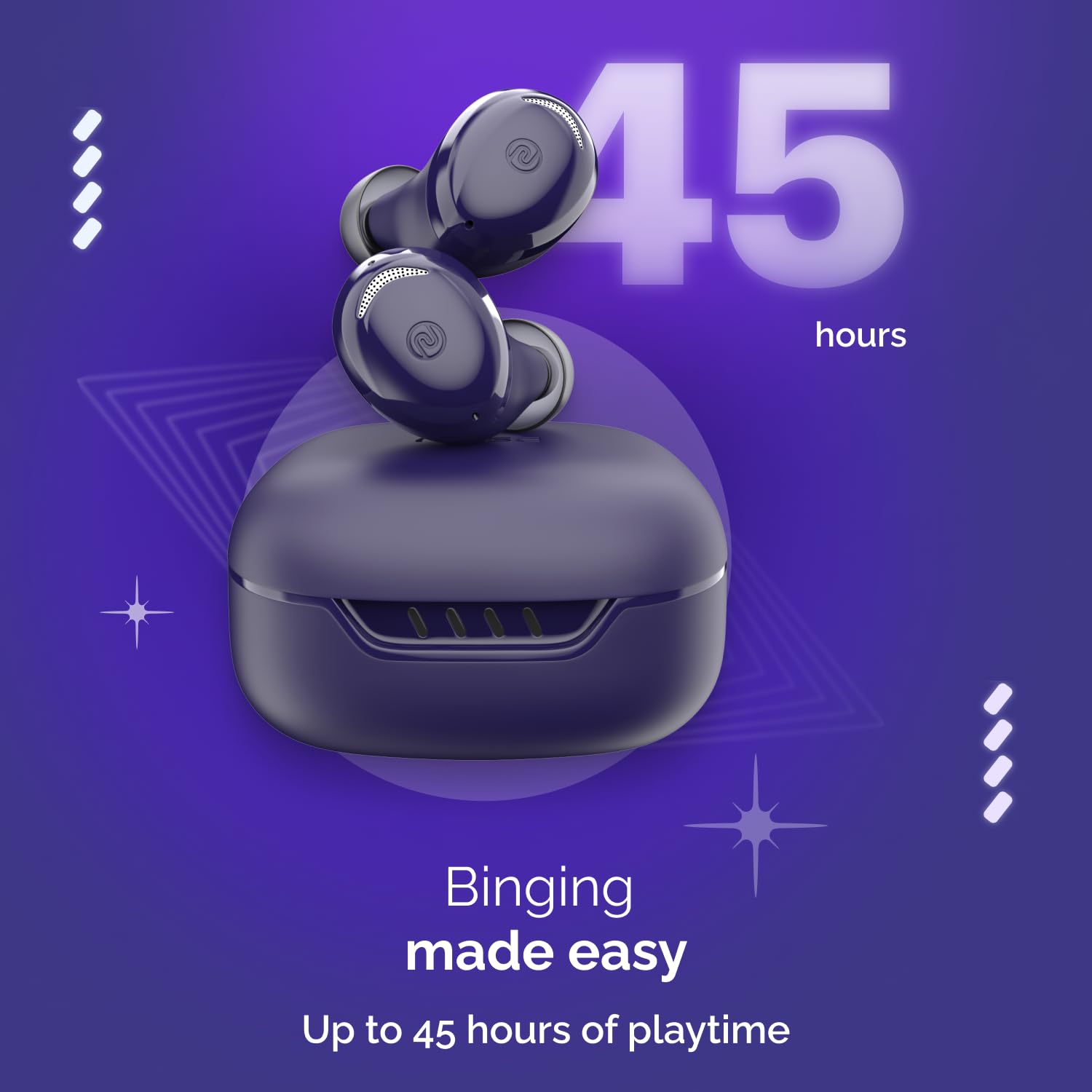 Noise Buds Trance in-Ear Truly Wireless Earbuds with 45H of Playtime, Low Latency(up to 40 ms), Instacharge(10 min=200 min), BT v5.3(Space Blue)