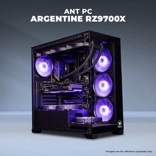 Ant PC Gaming Pc Argentine RZ9700X Ryzen 7 9700X|B840 Chipset WiFi+Bluetooth|32GB DDR5 RAM 5200Mhz| RTX 5070 12GB|1TB Nvme M.2 SSD Gen4|240MM AIO|Mid Tower RGB Cabinet|Windows 11 Home Trial