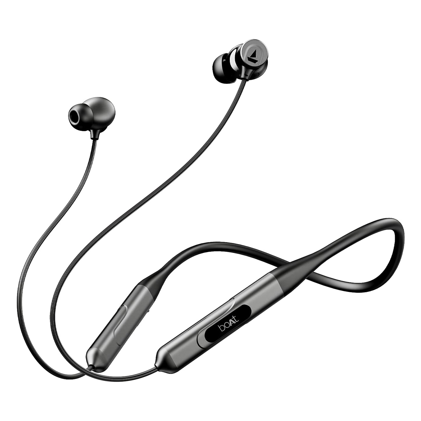 boAt Rockerz 255 Z Plus, AI-Enx Tech, Spatial Audio, 50HRS Battery, Low Latency Mode, Fast Charge, App Support, IPX4 BT V5.3, Bluetooth Neckband, Wireless With Mic In ear Phones (Active/Classic Black)