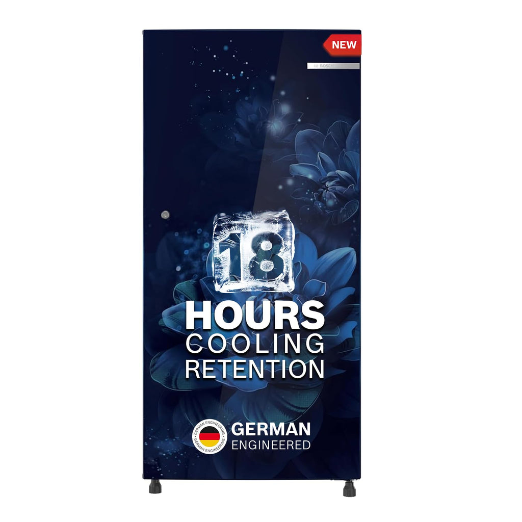 Bosch 187 L, 3 Star, Direct Cool Single Door Refrigerator (CST18B23NI, 2.5X Faster Cooling, 18 Hour Cooling Retention, Cool Bottle Zone, Feather Wine)