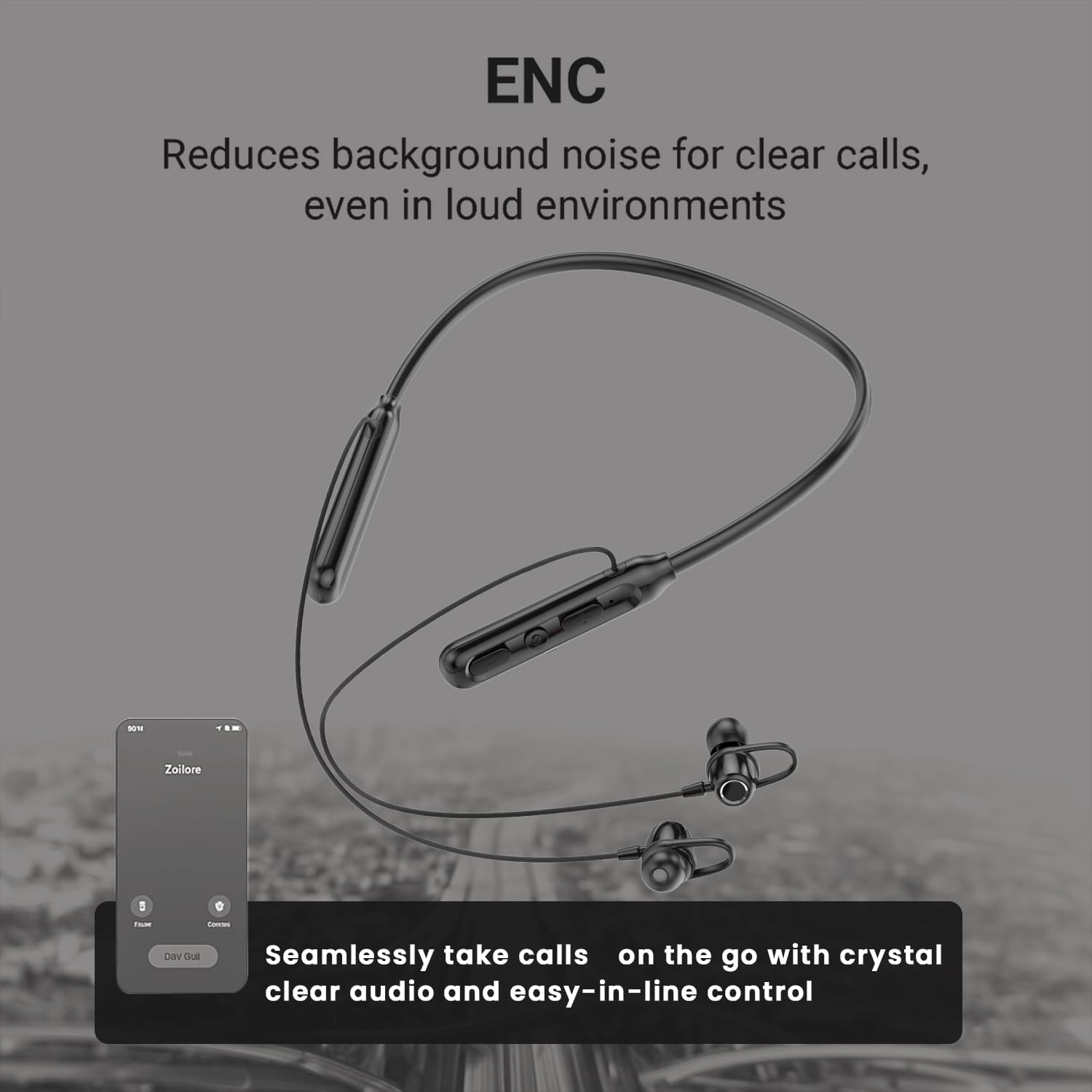 Neckband Bluetooth Earphones with 40H Playtime | Magnetic On/Off | ENC Noise Cancellation | Voice Changer | Deep Bass | Wireless Earbuds for Calling, Music, and Gaming Blue (Black)