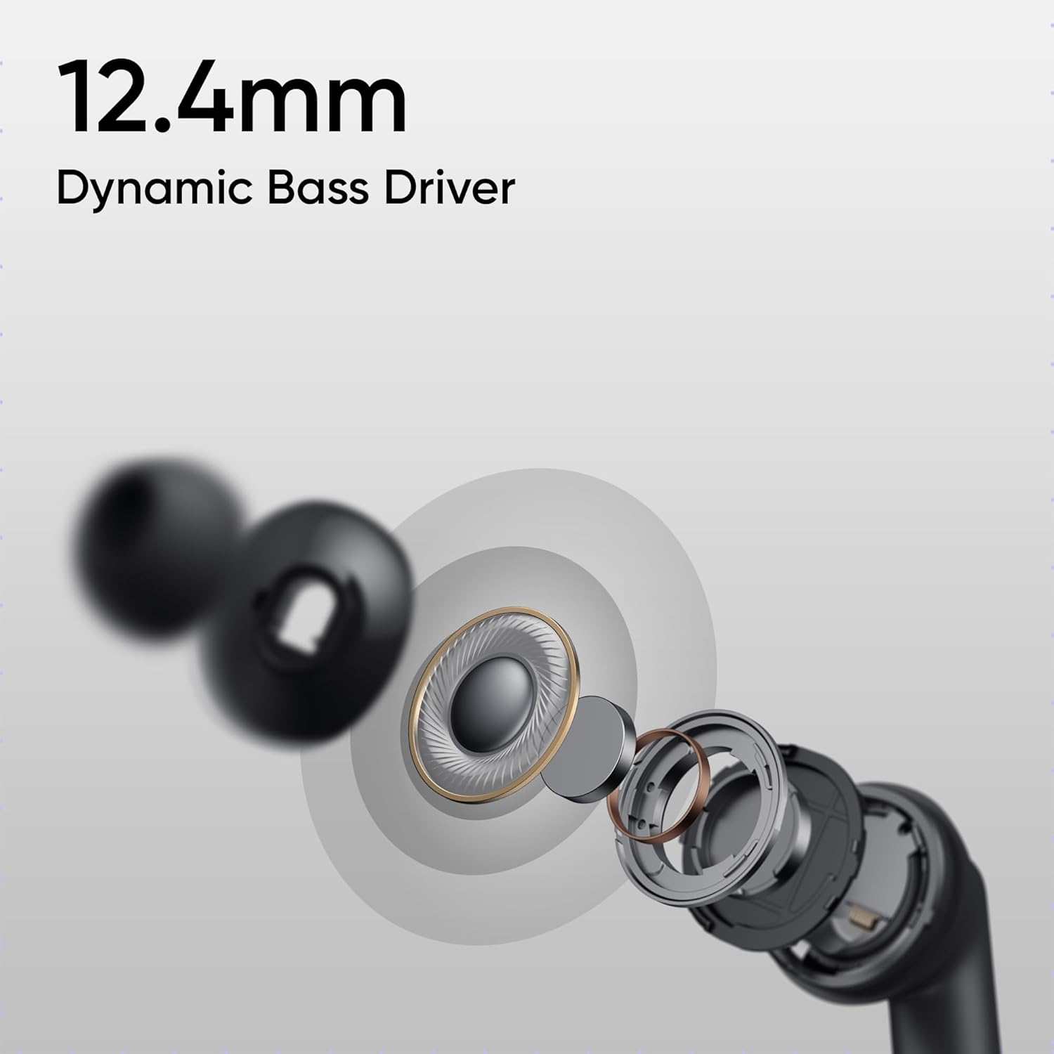 realme Buds T310 True Wireless in-Ear Earbuds with 46dB Hybrid ANC, 360° Spatial Audio, 12.4mm Dynamic Bass Driver, Upto 40Hrs Battery and Fast Charging (Vibrant Black)