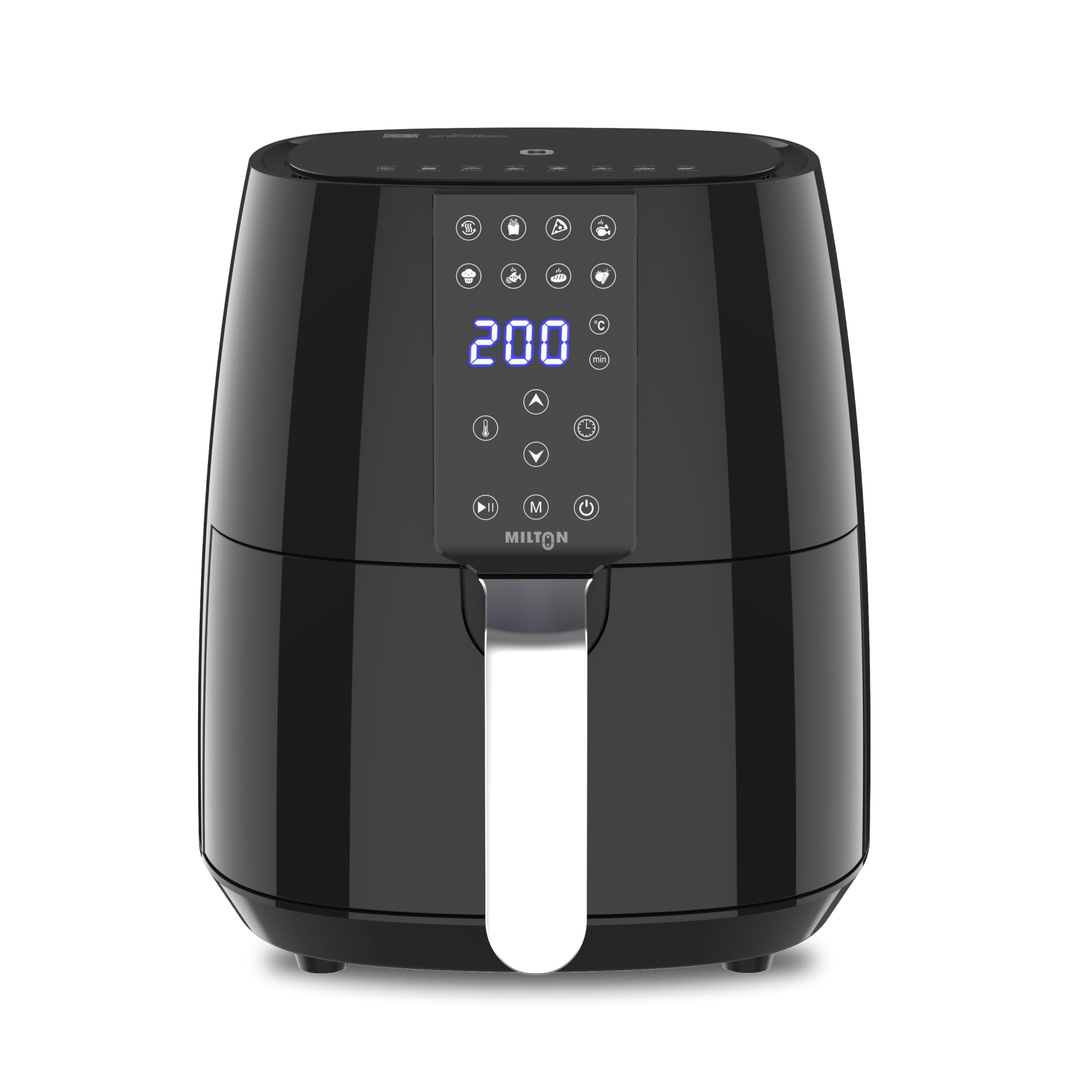 Milton 10L OTG Oven Toaster Griller for Kitchen | 800W | Royal Black Finish | Auto Shut-Off | 250°C Thermostat | Timer, Bell & Tempered Glass | Easy to Clean | Includes Grill Rack & Baking Tray