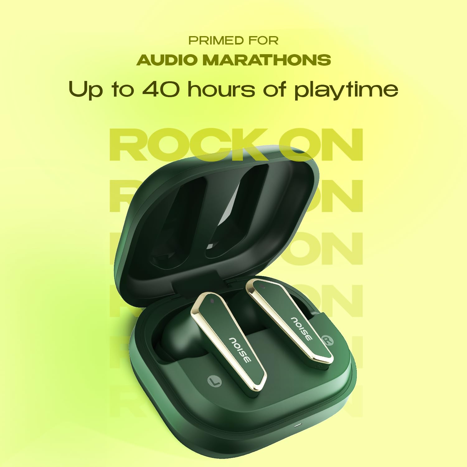 Noise Earbuds N1 Truly Wireless Earbuds with Chrome Finish, 40H of Playtime, Quad Mic with ENC, Ultra Low Latency Gaming (Up to 40 Ms), Instacharge(10 Min=120 Min), Bluetooth V5.3(Forest Green)