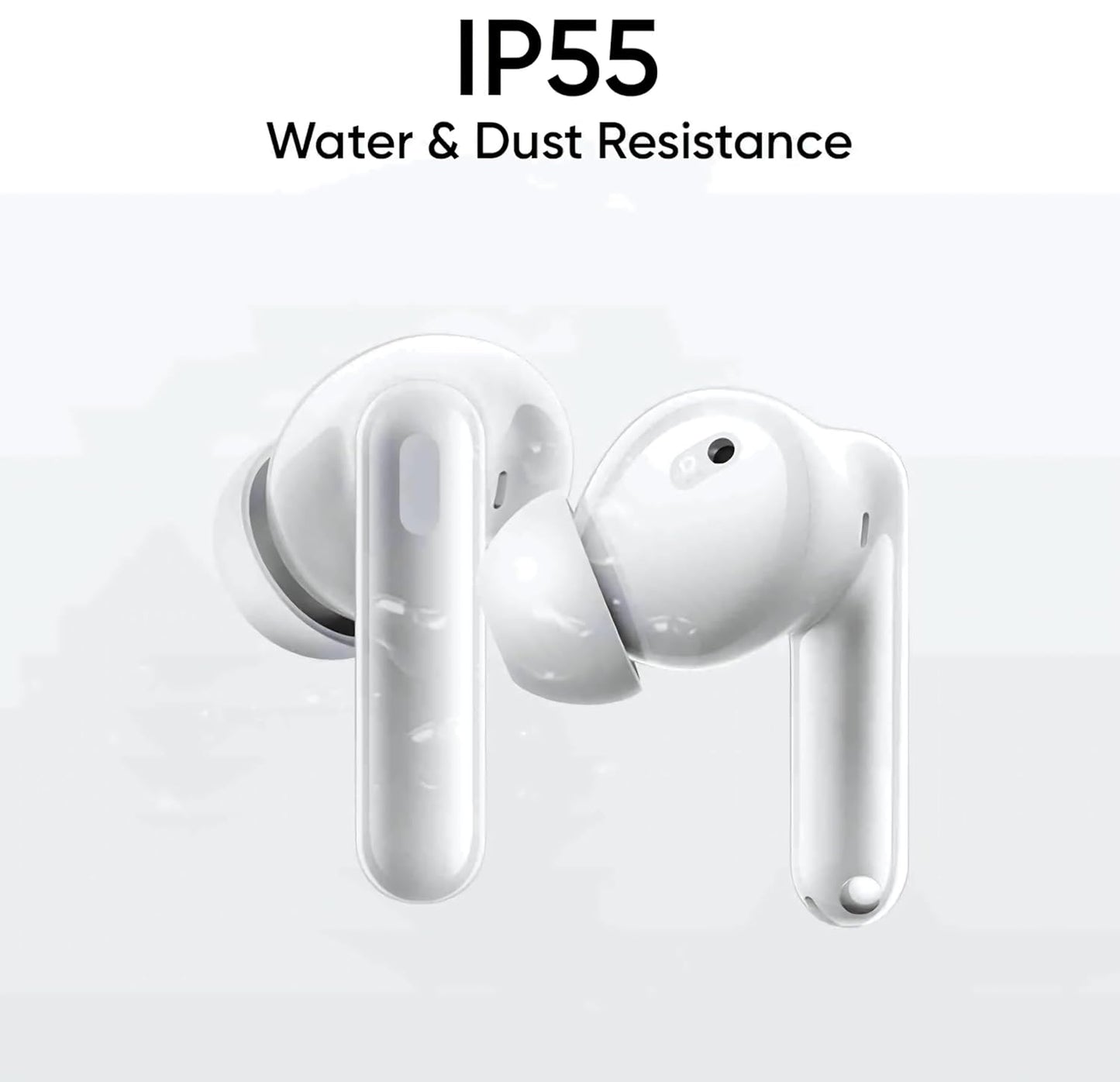 realme Buds T310 Truly Wireless in Ear Earbuds with 46dB Hybrid ANC, 360° Spatial Audio, 12.4mm Dynamic Bass Driver, Upto 40Hrs Battery and Fast Charging (Agile White)