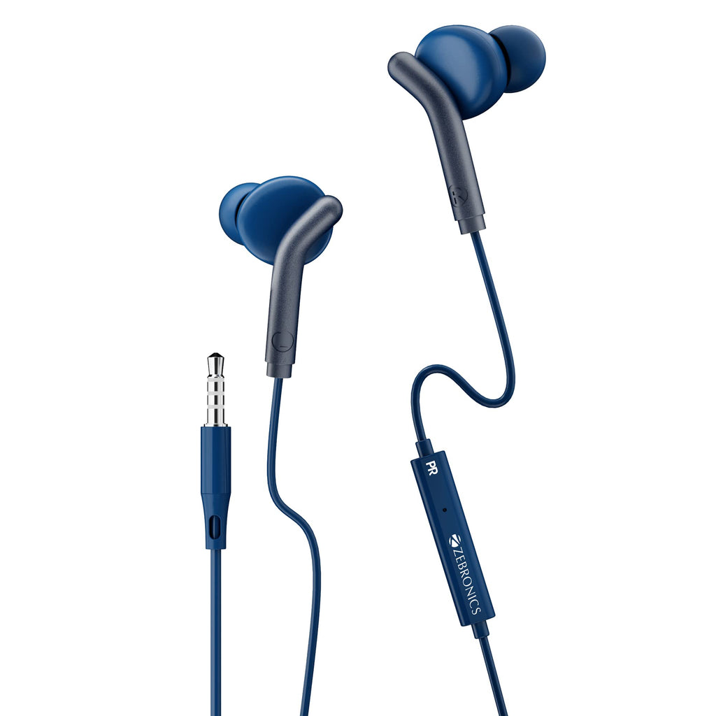 ZEBRONICS Bro 3.5Mm Wired in Ear Earphones, in-Line Mic, Deep Bass, 1.2M Strong and Long Lasting Cable, Light Weight, Compatible with Mobile | Tablet | Laptop (Black + Gold)