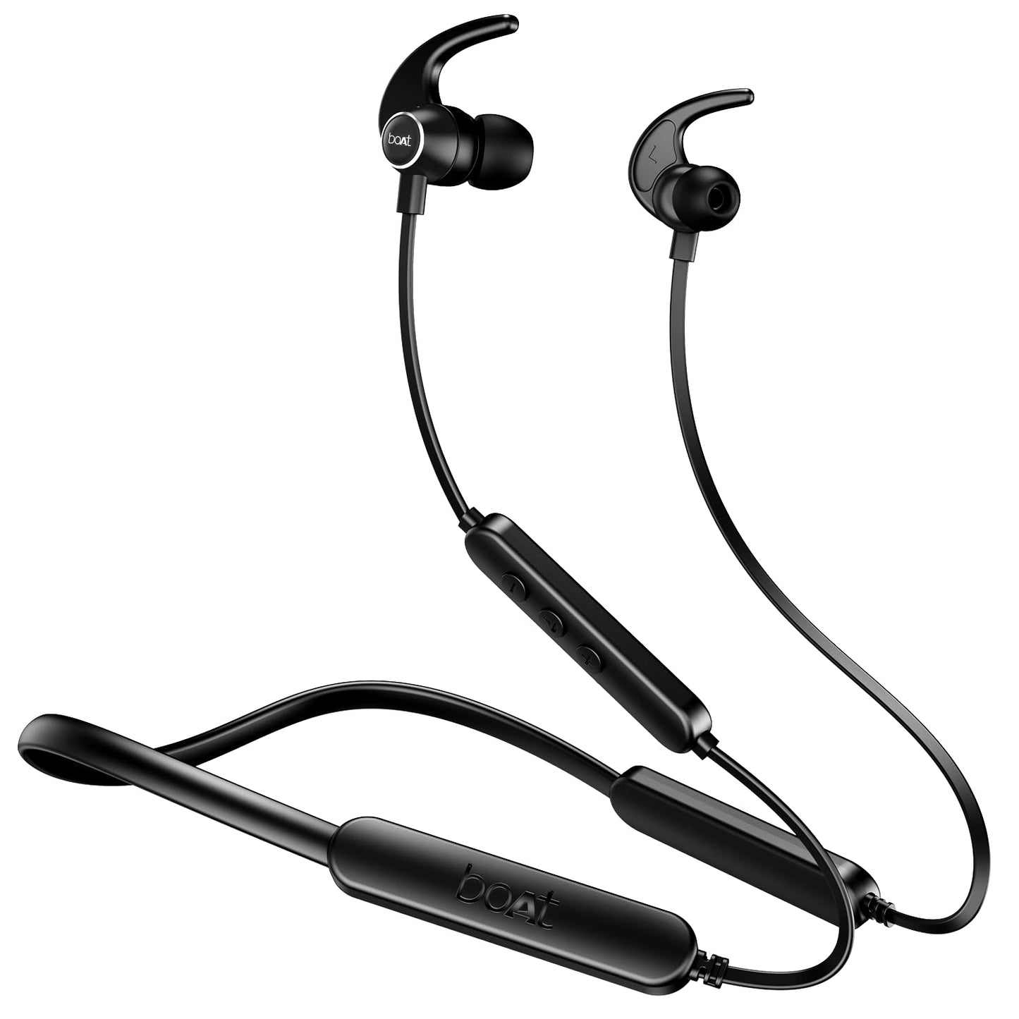 boAt Rockerz 255 Z Plus, AI-Enx Tech, Spatial Audio, 50HRS Battery, Low Latency Mode, Fast Charge, App Support, IPX4 BT V5.3, Bluetooth Neckband, Wireless With Mic In ear Phones (Active/Classic Black)