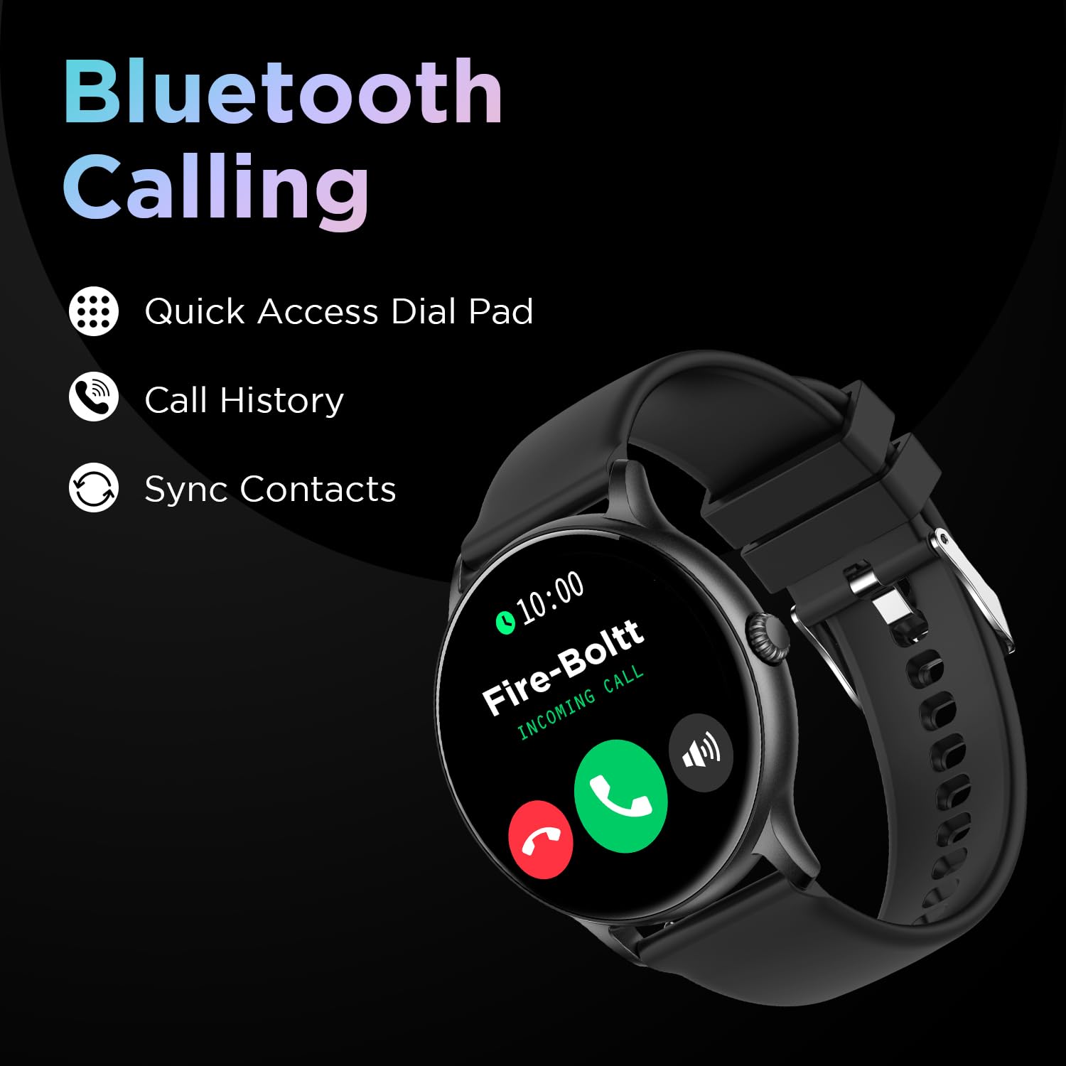 Fire-Boltt Phoenix Smart Watch with Bluetooth Calling 1.38,120+ Sports Modes, 240 * 240 PX High Res with SpO2, Heart Rate Monitoring & IP67 Rating (Black)