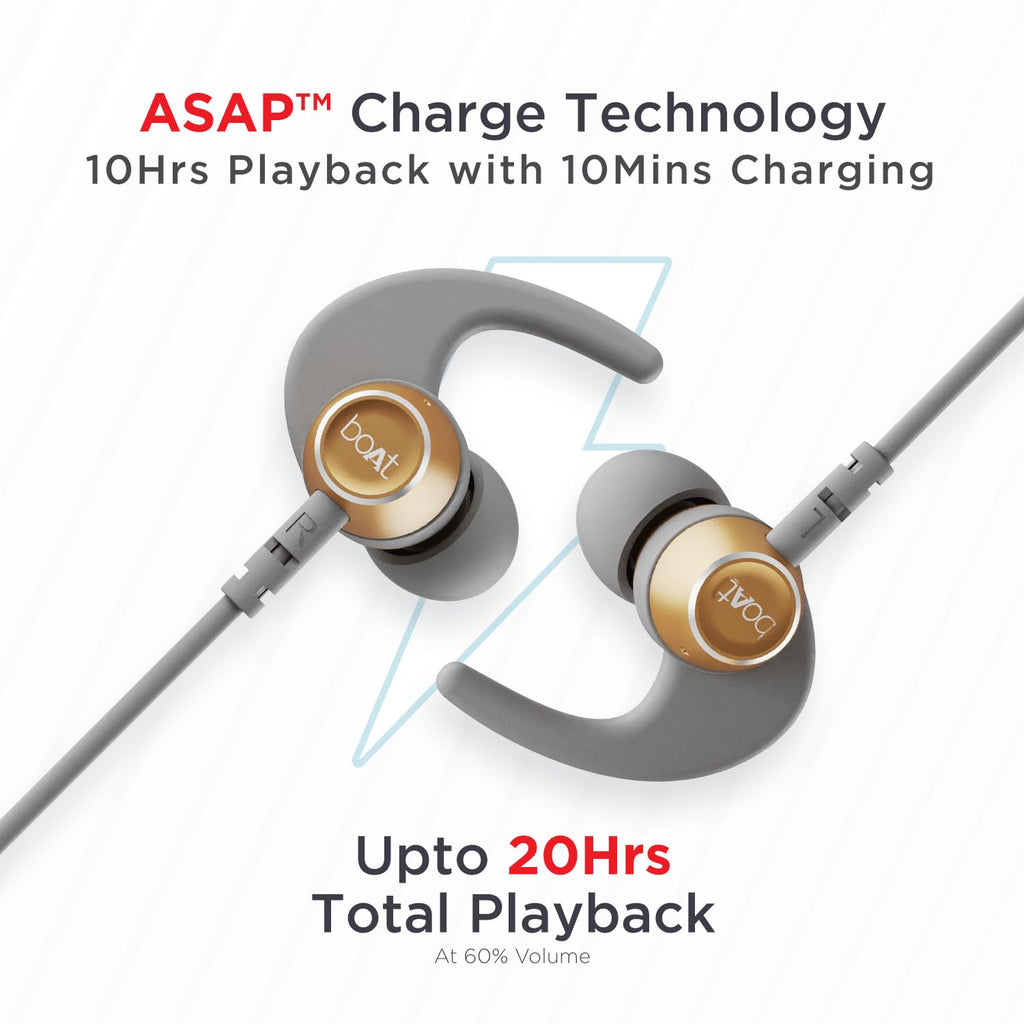 Boat Rockerz 235 Pro Wireless Bluetooth Neckband in Ear Earphone, Upto 20 hrs of Playtime, Beast Mode, Low Latency, IPX5 Water & Sweat Resistance, ENx Technology, Bluetooth v5.2(Ash Grey)