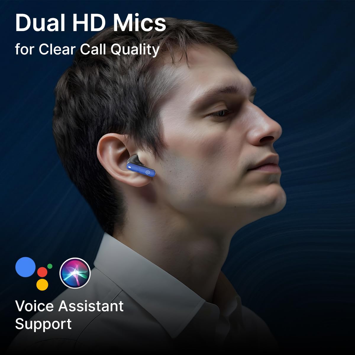 pTron Bassbuds Blaze in-Ear TWS Earbuds w/ 13mm Drivers, 50Hrs Playtime, AI-ENC Clear Calls, Bluetooth V5.4 Wireless Headphones, Touch Control, Voice Assistant, Type C Charging & IPX5 (Blue & Black)