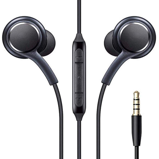 Earphones for Samsung Galaxy A70 / A 70 Earphone Original Like Wired Noise Cancellation In-Ear Headphones Stereo Deep Bass Head Hands-free Headset Earbud With Built in-line Mic, Call Answer/End Button, Music 3.5mm Aux Audio Jack (AK15, Black)