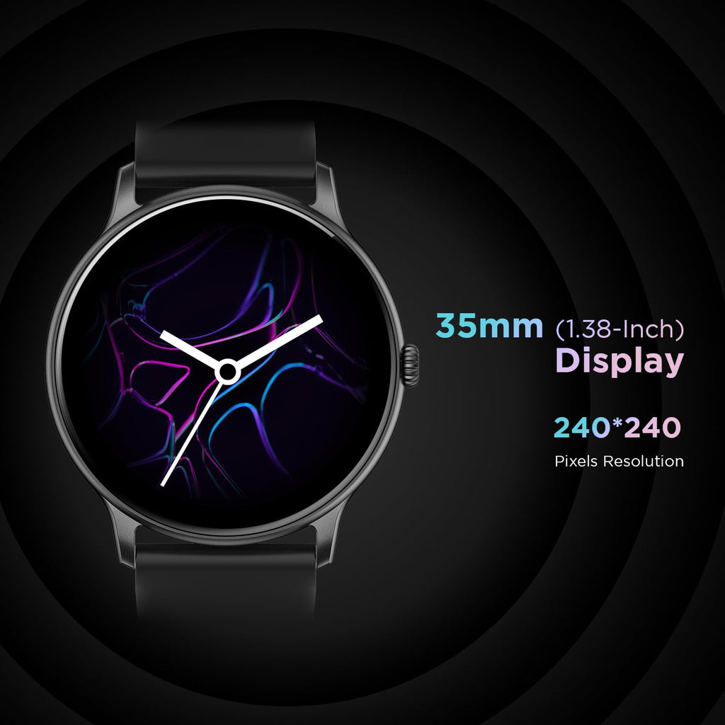 Fire-Boltt Phoenix Smart Watch with Bluetooth Calling 1.38,120+ Sports Modes, 240 * 240 PX High Res with SpO2, Heart Rate Monitoring & IP67 Rating (Black)