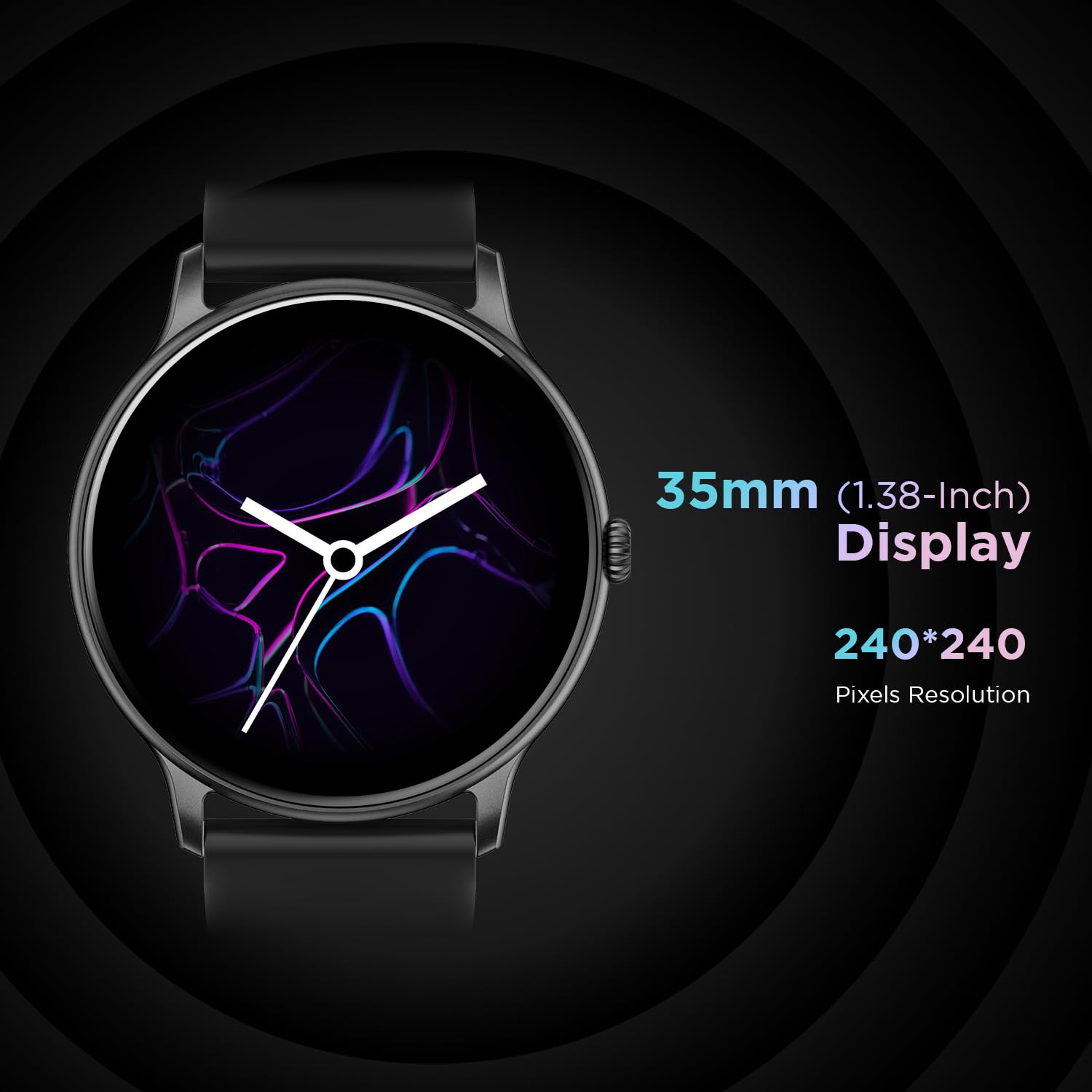 Fire-Boltt Phoenix Smart Watch with Bluetooth Calling 1.38,120+ Sports Modes, 240 * 240 PX High Res with SpO2, Heart Rate Monitoring & IP67 Rating (Black)