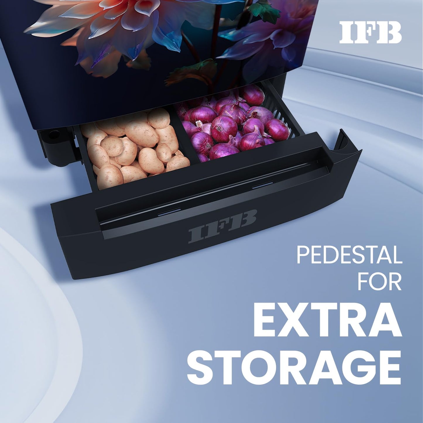 IFB 187L 4 Star Direct Cool Advanced Inverter Single Door Refrigerator (IFBDC-2134DBNED, Divine Bliss-Blue, Humidity Controller, Extraordinary Space with Base Drawer)
