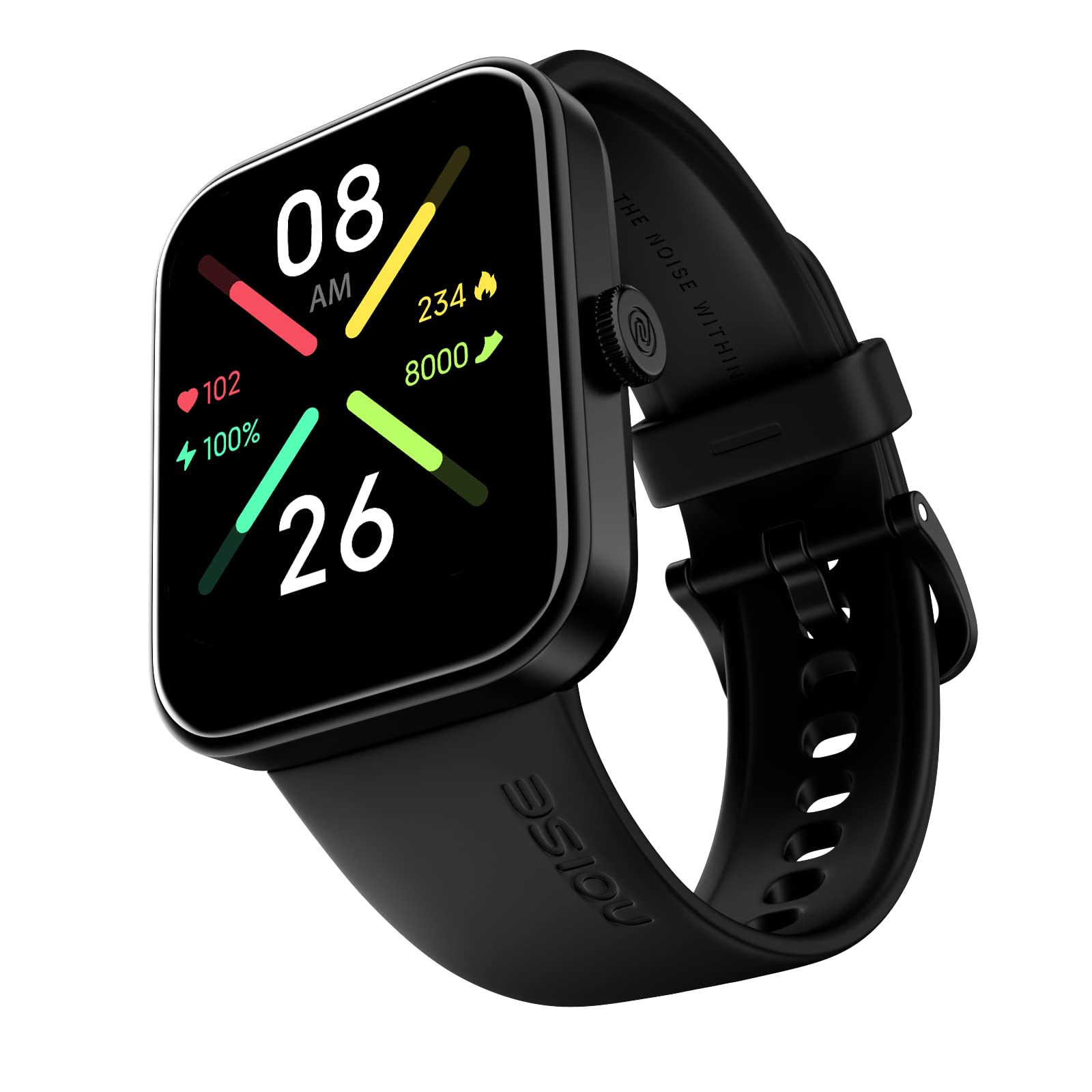 Noise Pulse Go Buzz Smart Watch with Advanced Bluetooth Calling, 1.69" TFT Display, SpO2, 100 Sports Mode with Auto Detection, Upto 7 Days Battery (2 Days with Heavy Calling) - Rose Pink
