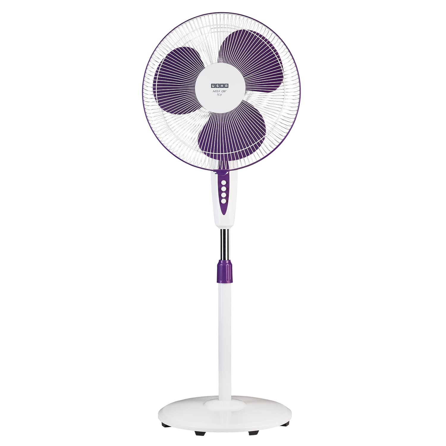 USHA Maxx Air Ultra Pedestal Fan | 400MM Sweep Size | 1350 RPM | Aerodynamic Blade Design for High Air Delivery | Anti - Rust Protection | Copper Motor | Light Blue